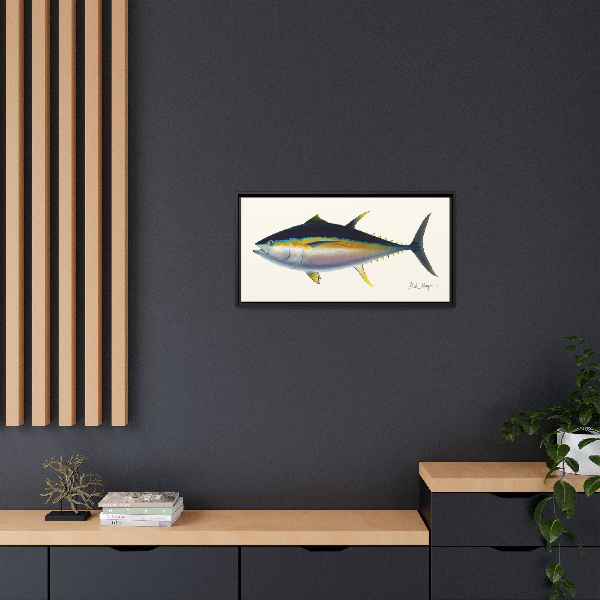 Bigeye Tuna Framed Canvas Print Printify