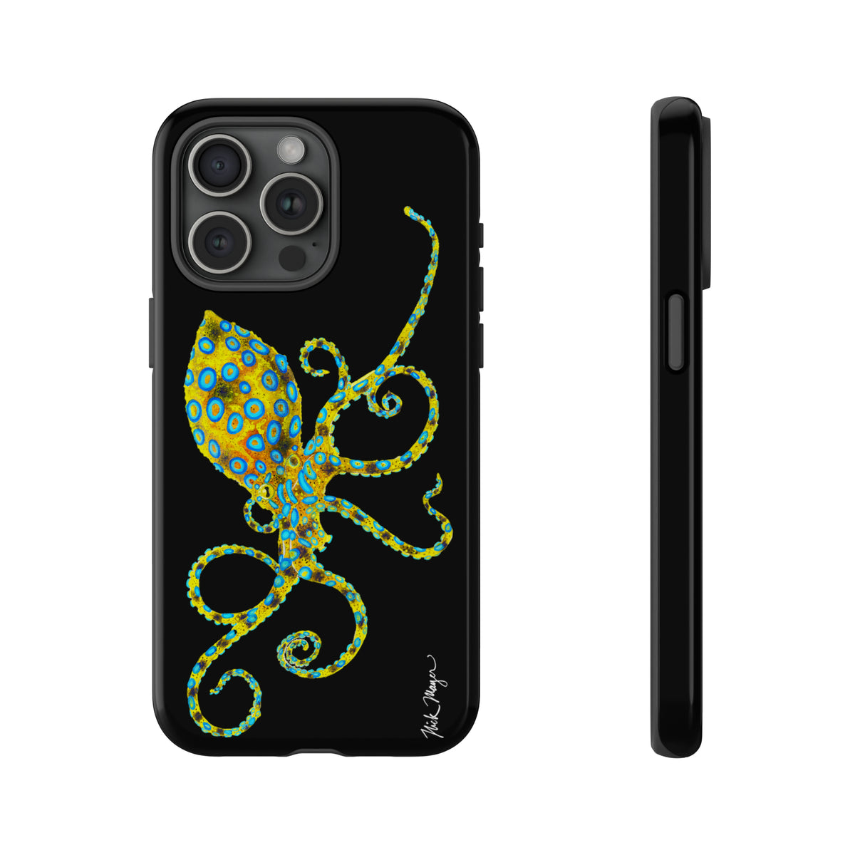 Blue Ringed Octopus Black iPhone 15 Case