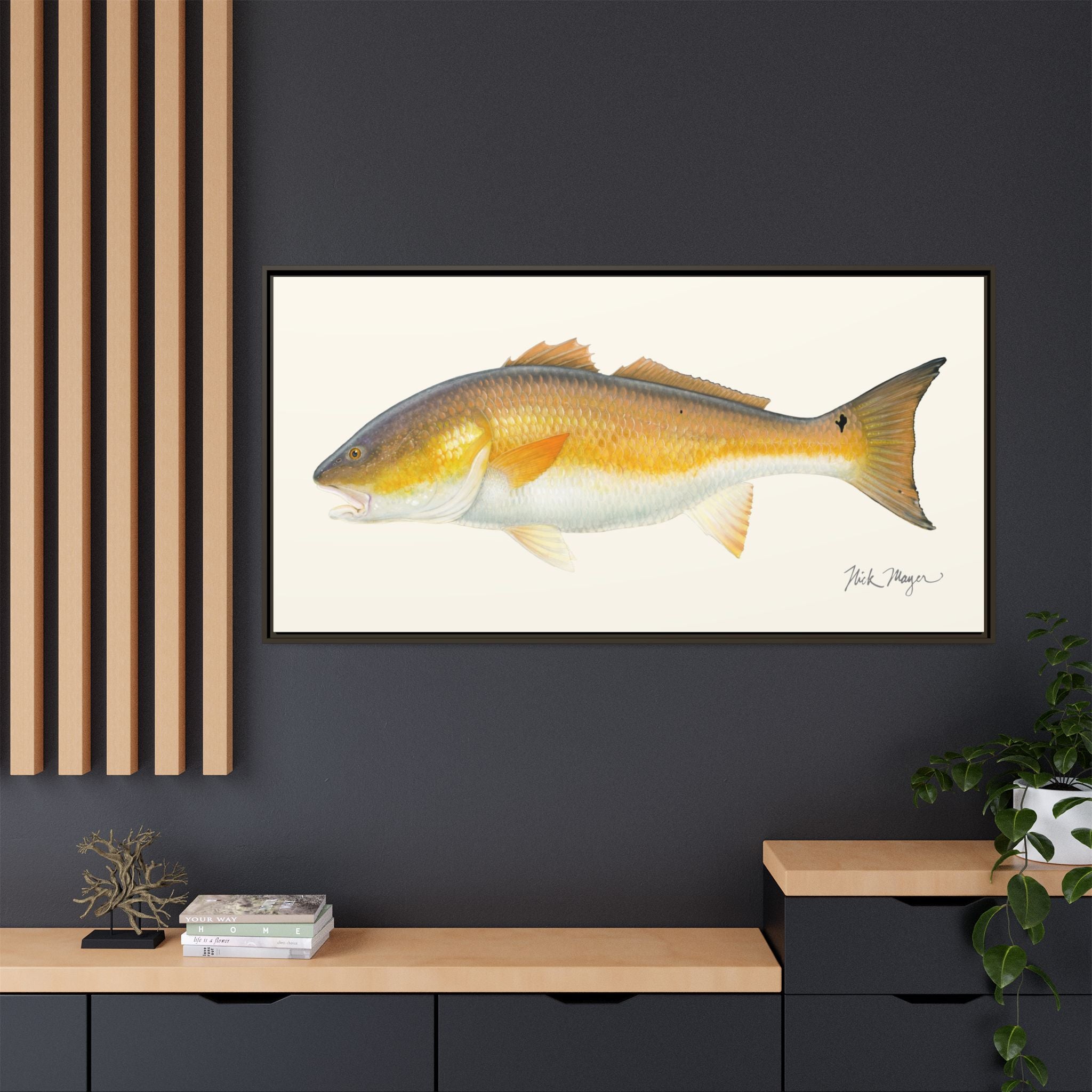 Bull Redfish Framed Canvas Print Printify