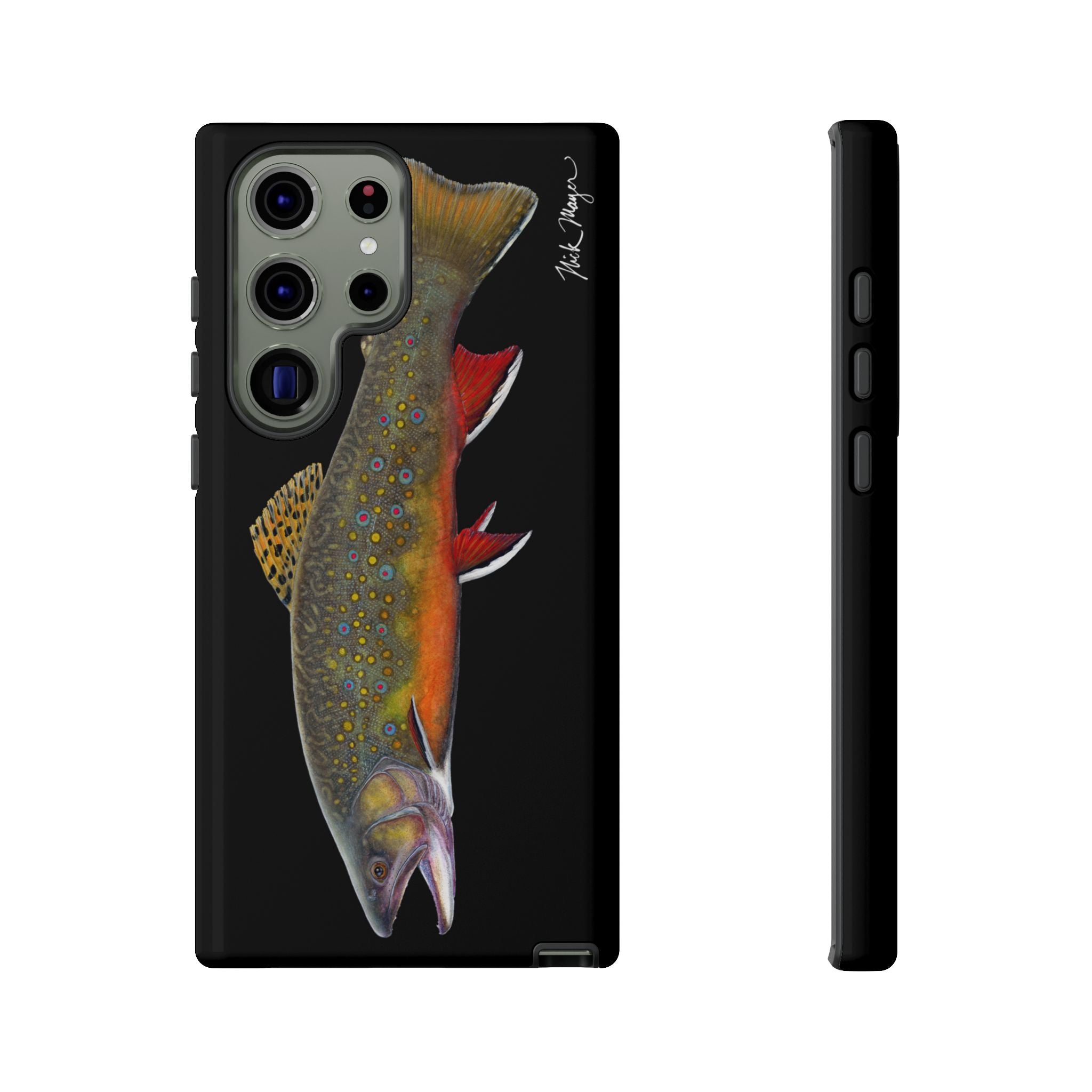 Brook Trout Black Phone Cases (Samsung) Printify