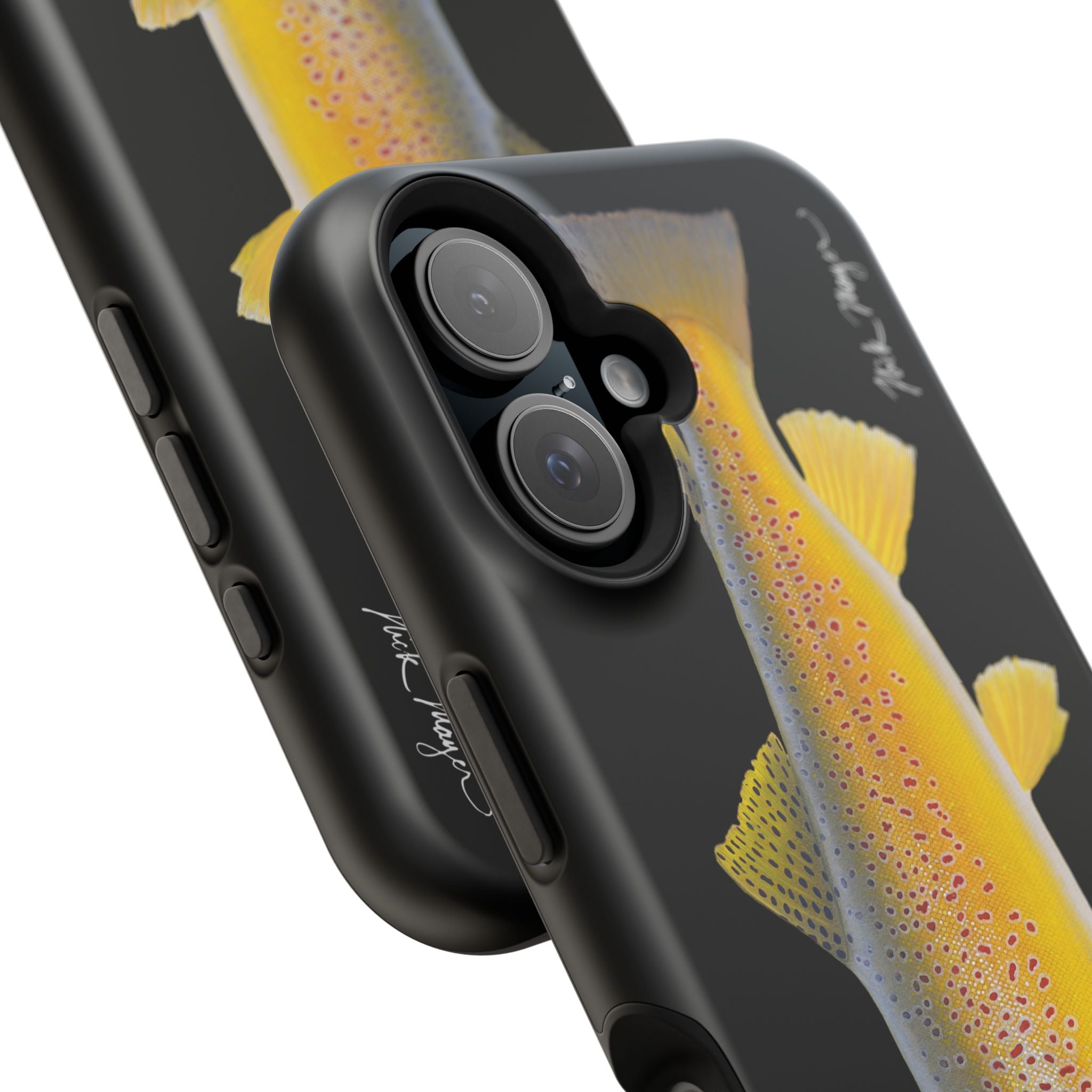 Brown Trout 3 Black MagSafe iPhone Case