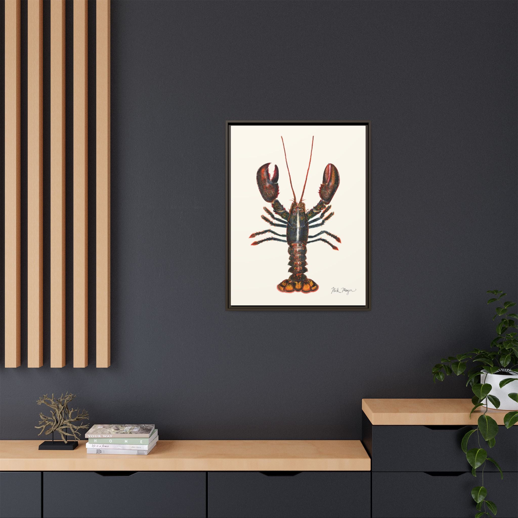 Northern Lobster Framed Canvas Print Printify