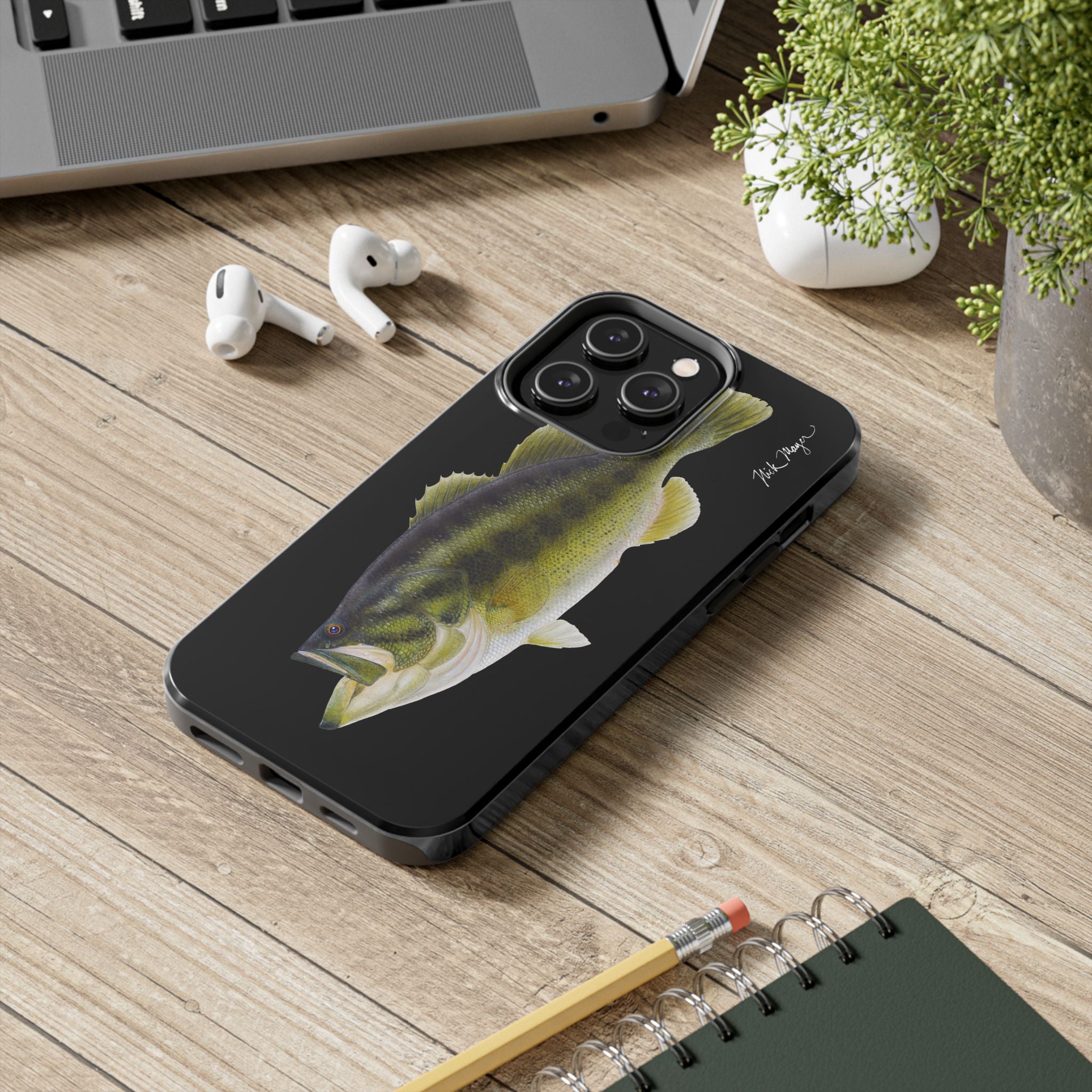 Largemouth Bass Black Phone Case (iPhone)