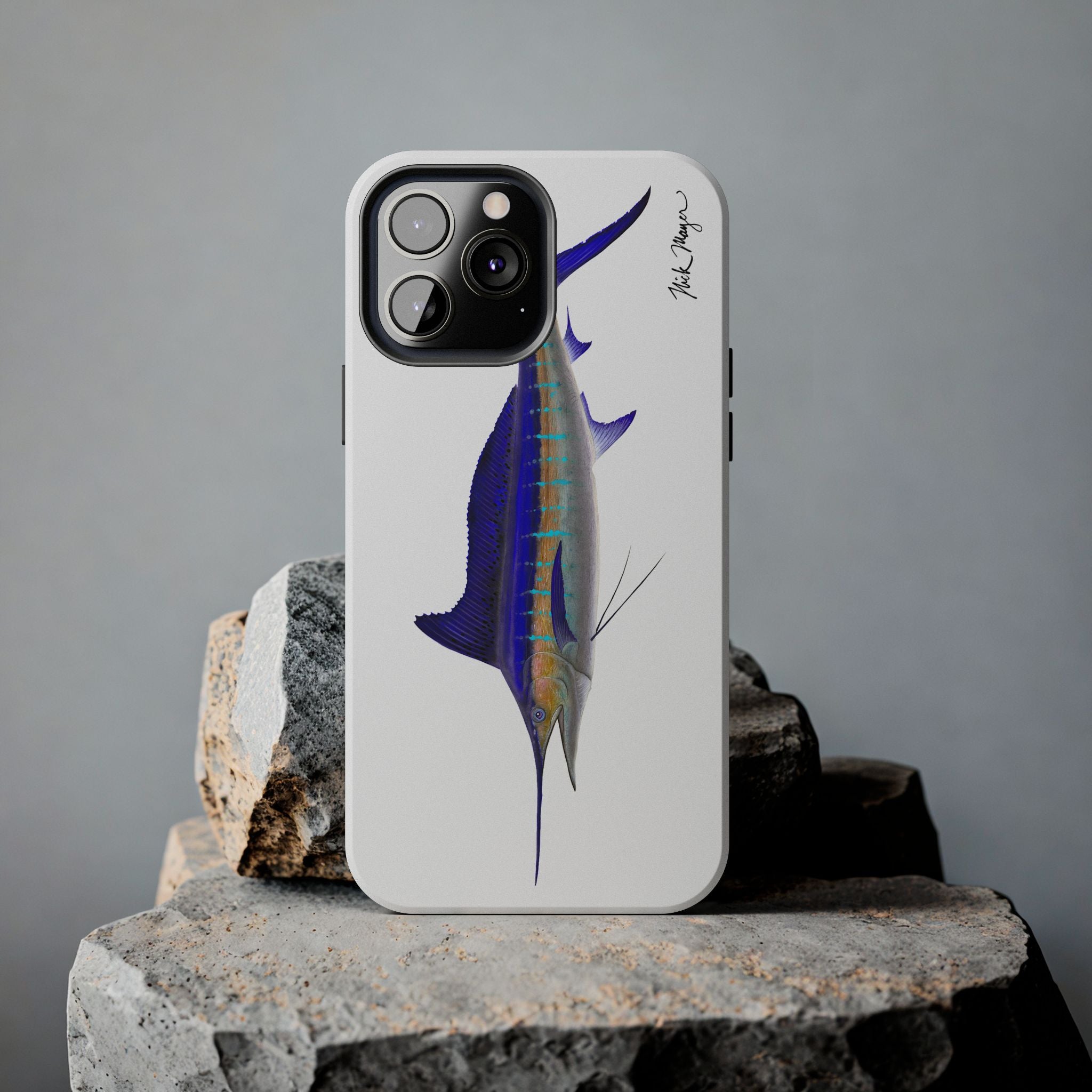 Striped Marlin White Phone Case (iPhone)