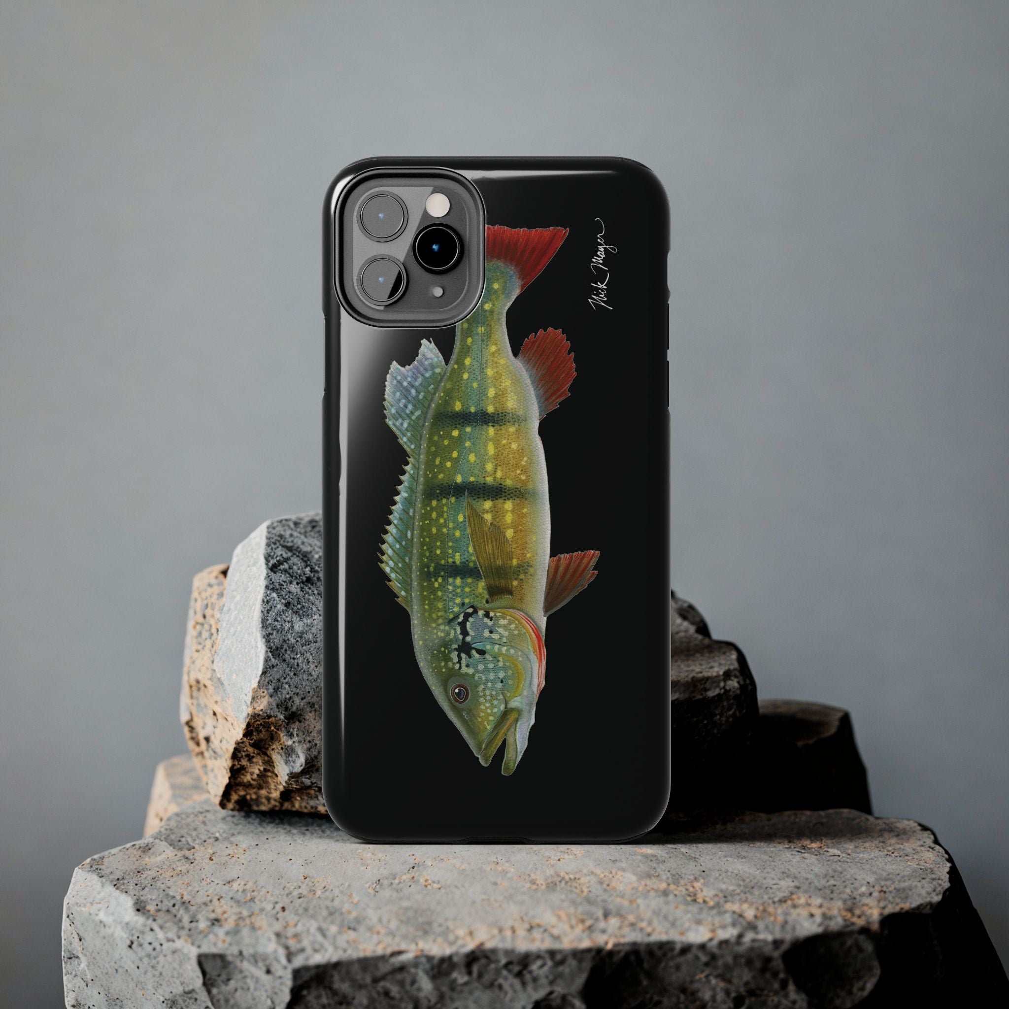 Peacock Bass Black iPhone Case