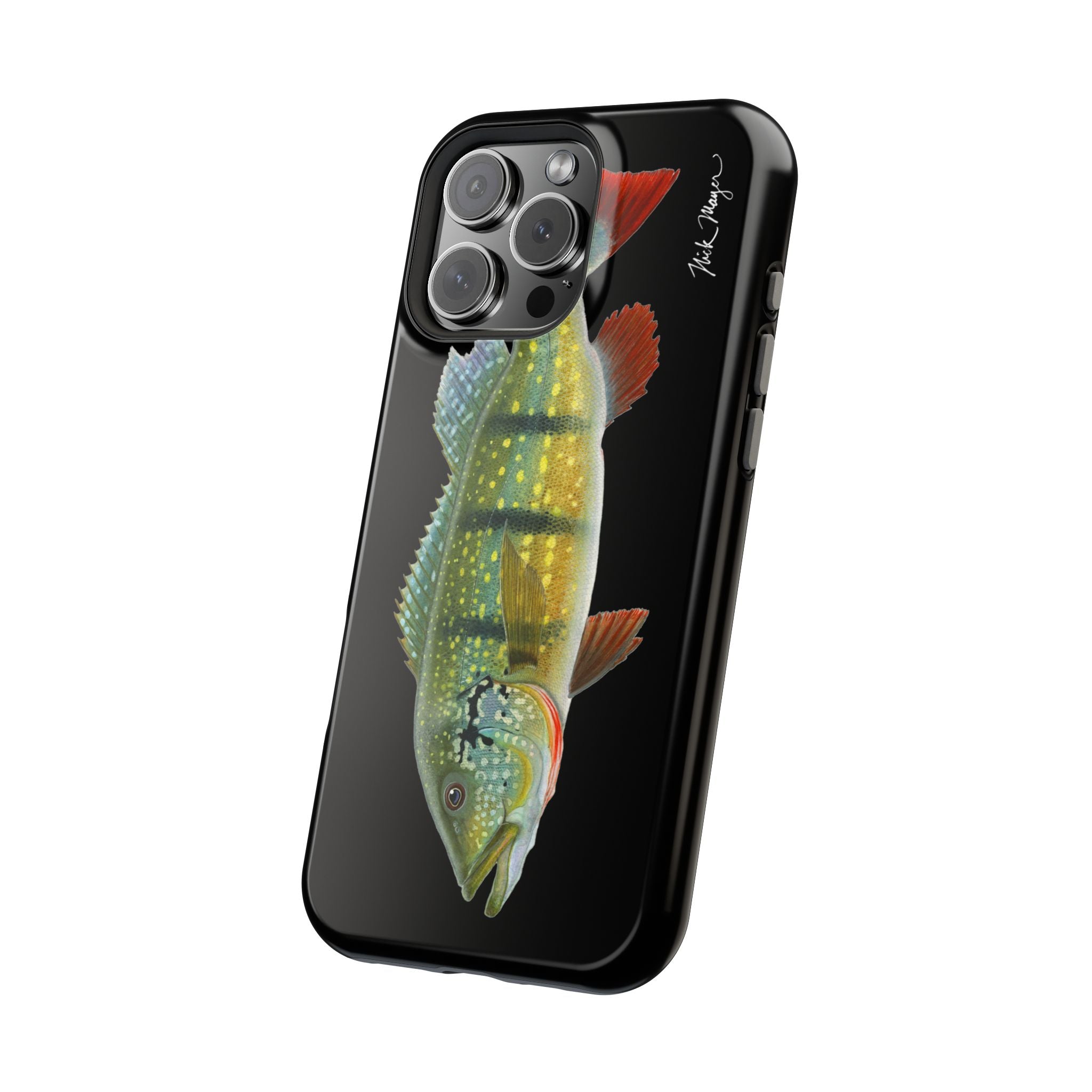 Peacock Bass MagSafe Black iPhone Case