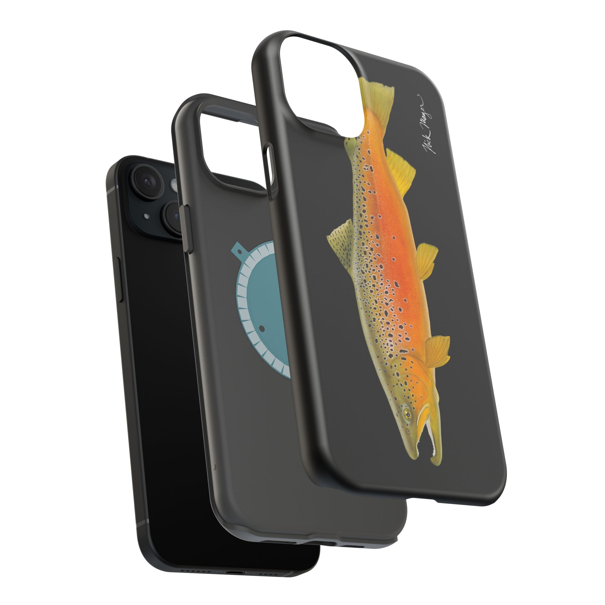 Brown Trout 2 Black MagSafe iPhone Case, NEW for Holiday 2025!