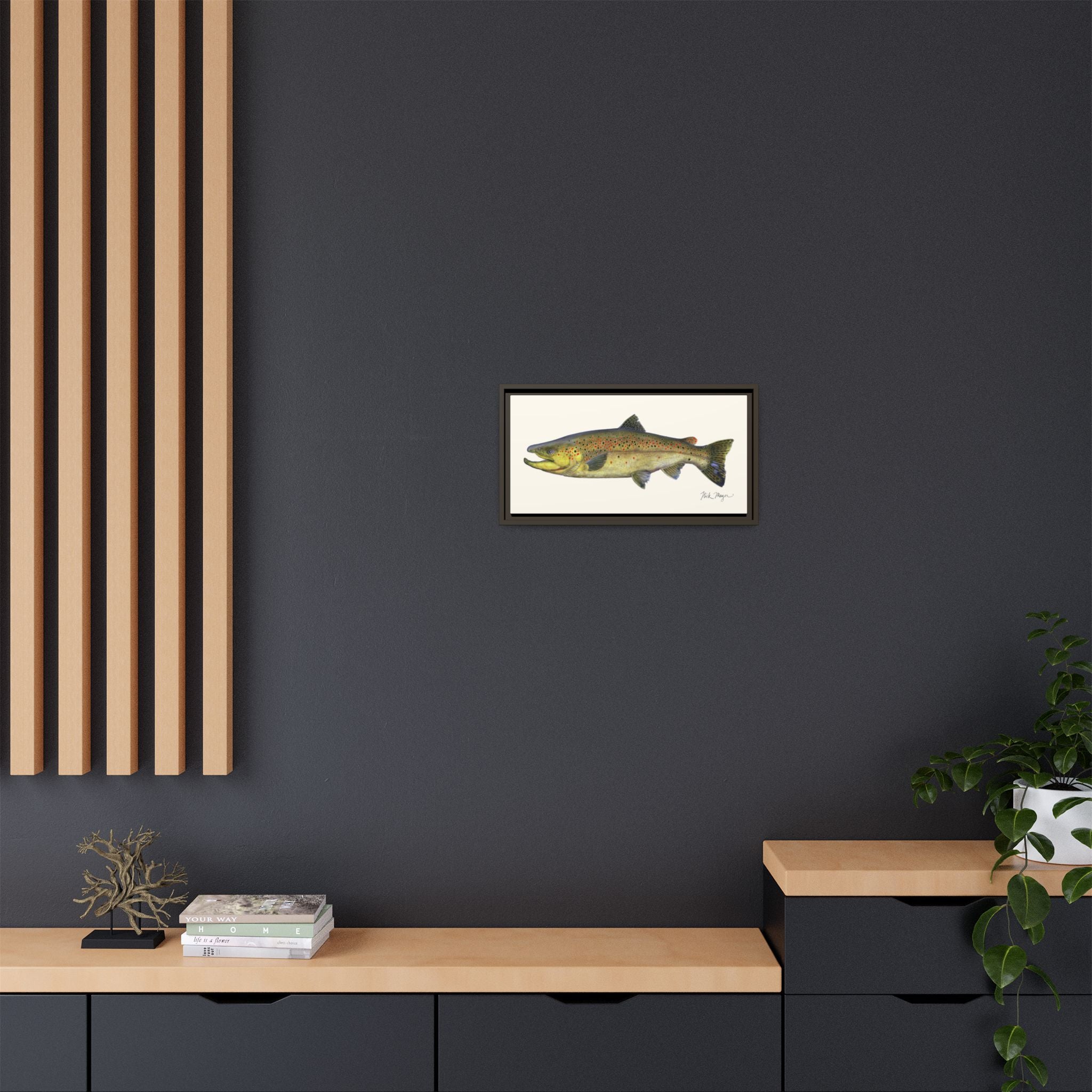 Brown Trout I Framed Canvas Print Printify