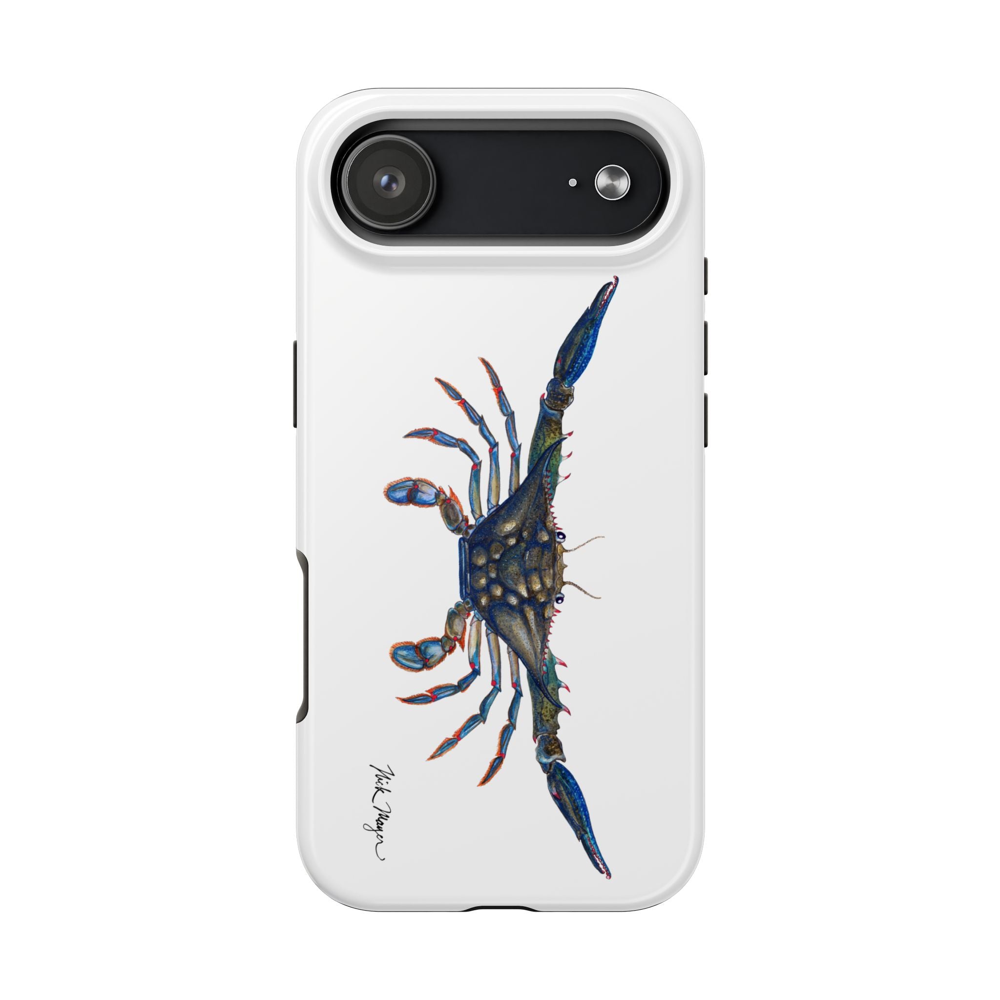Blue Crab White Phone Case (iPhone)