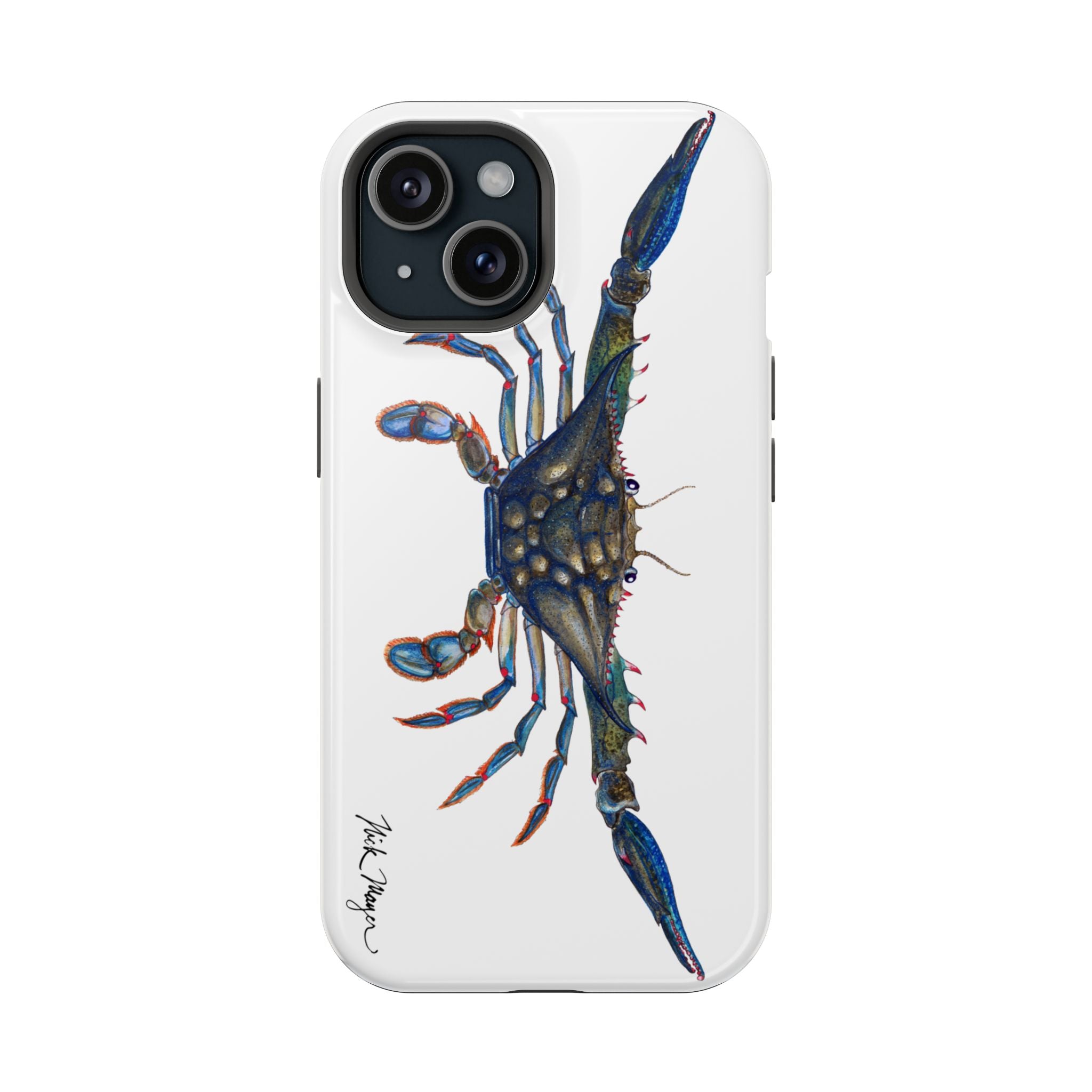 Blue Crab MagSafe White iPhone Case