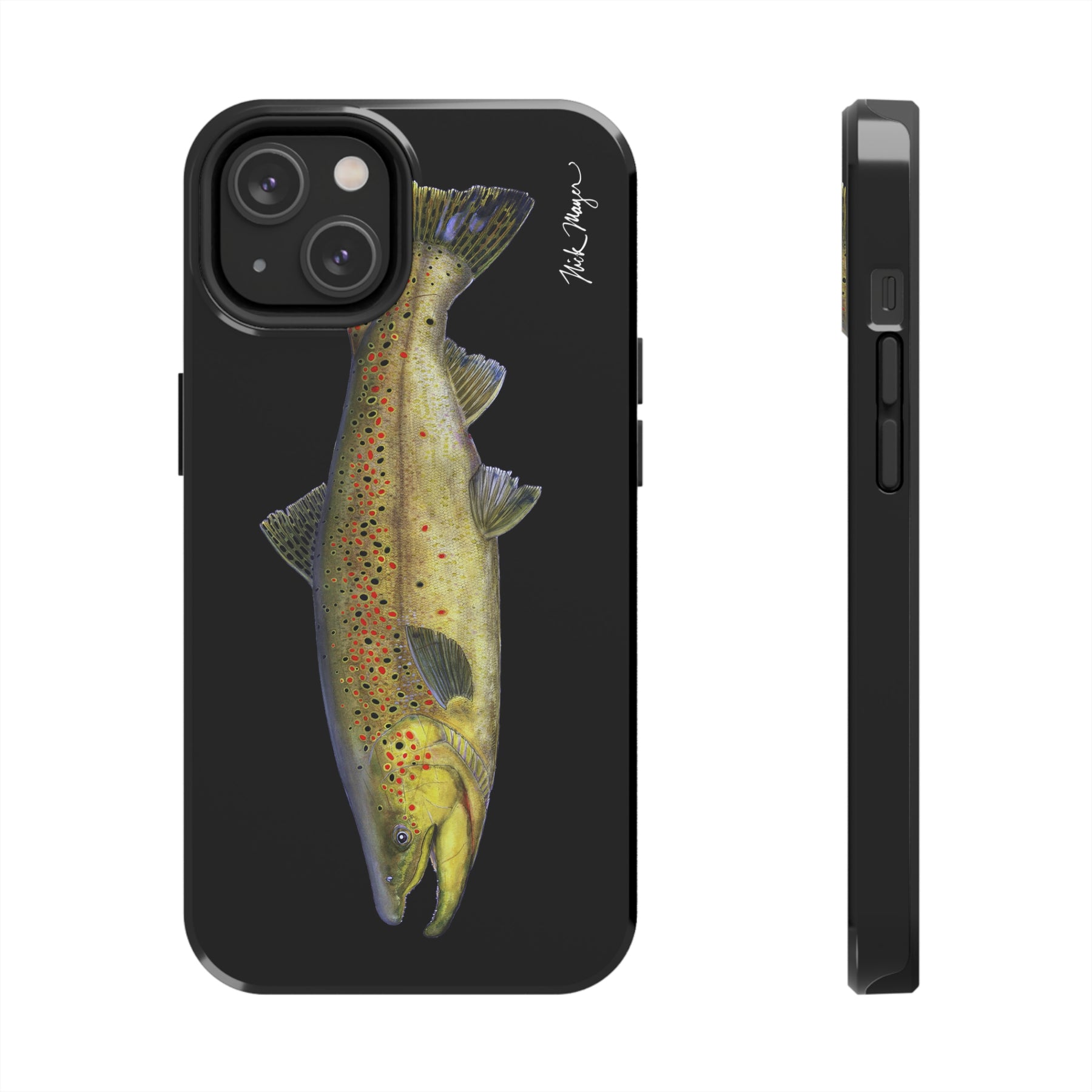 Brown Trout Black Phone Case (iPhone)