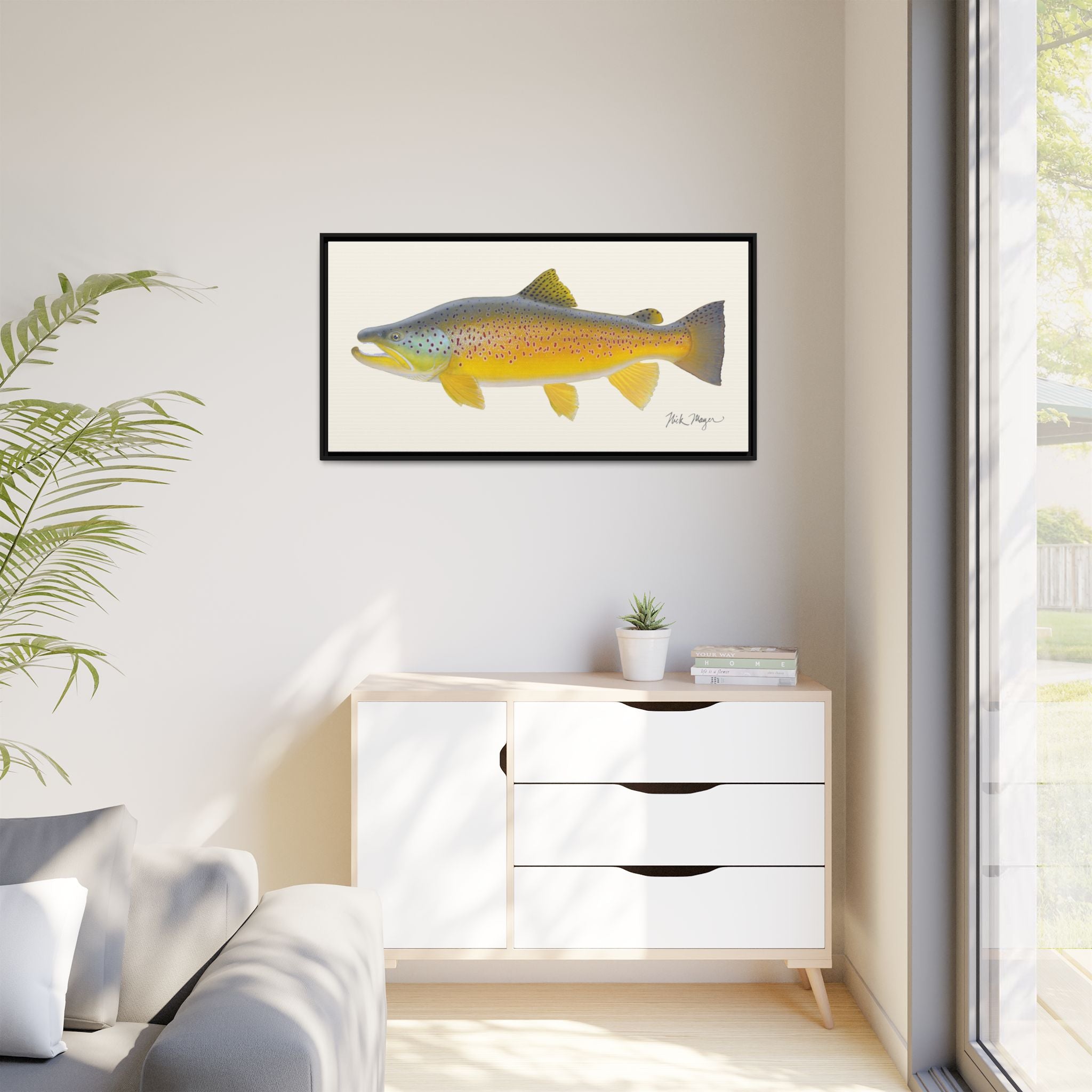 Brown Trout III Framed Canvas Print Printify