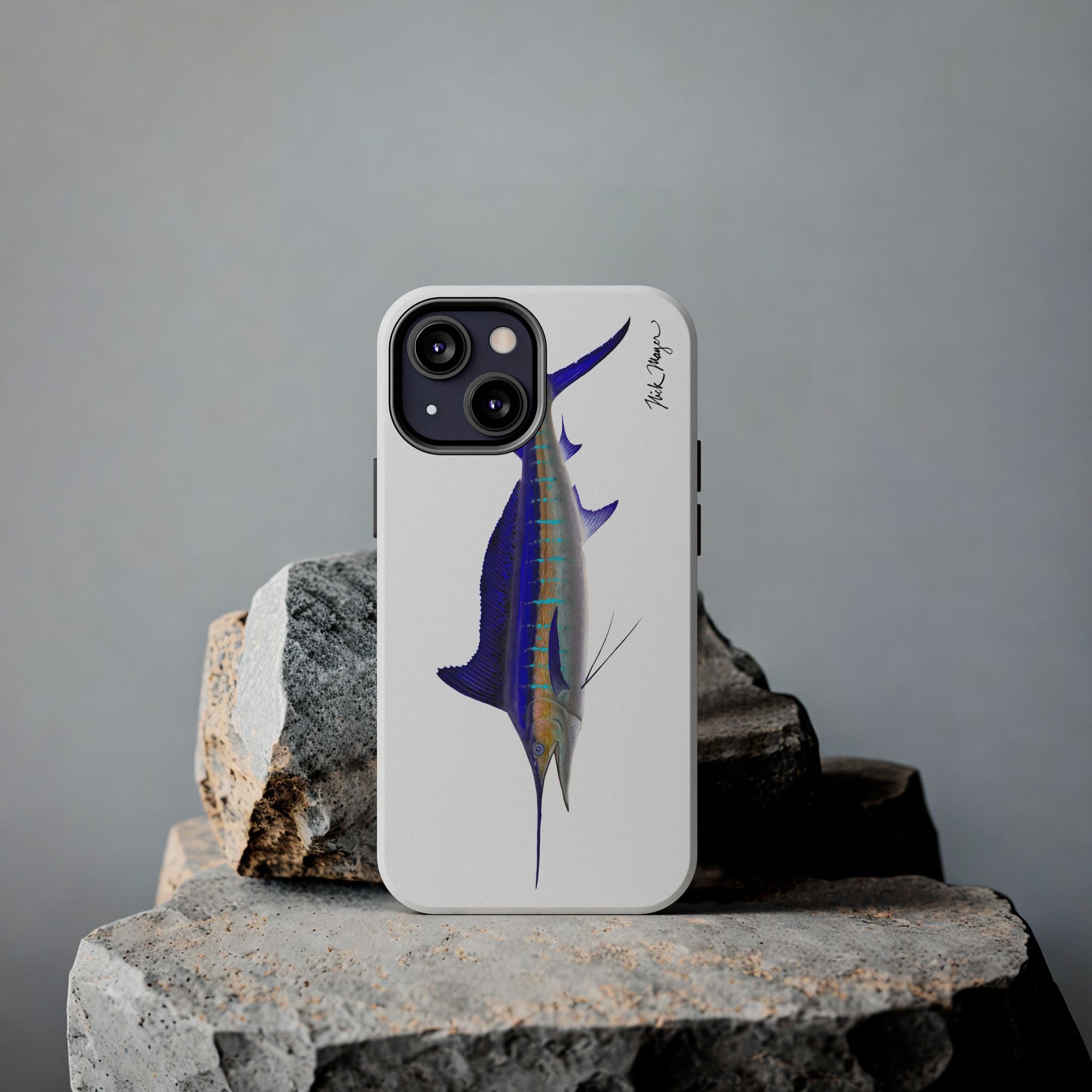 Striped Marlin White Phone Case (iPhone)