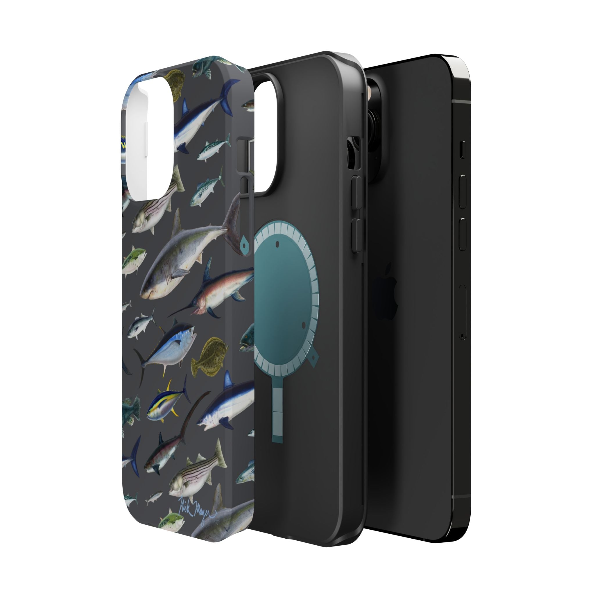 New England Offshore Fish Grey MagSafe iPhone Case