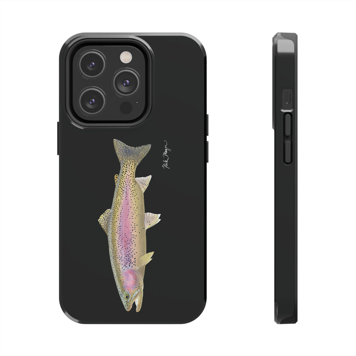 Rainbow Trout 3 Black iPhone Case Printify