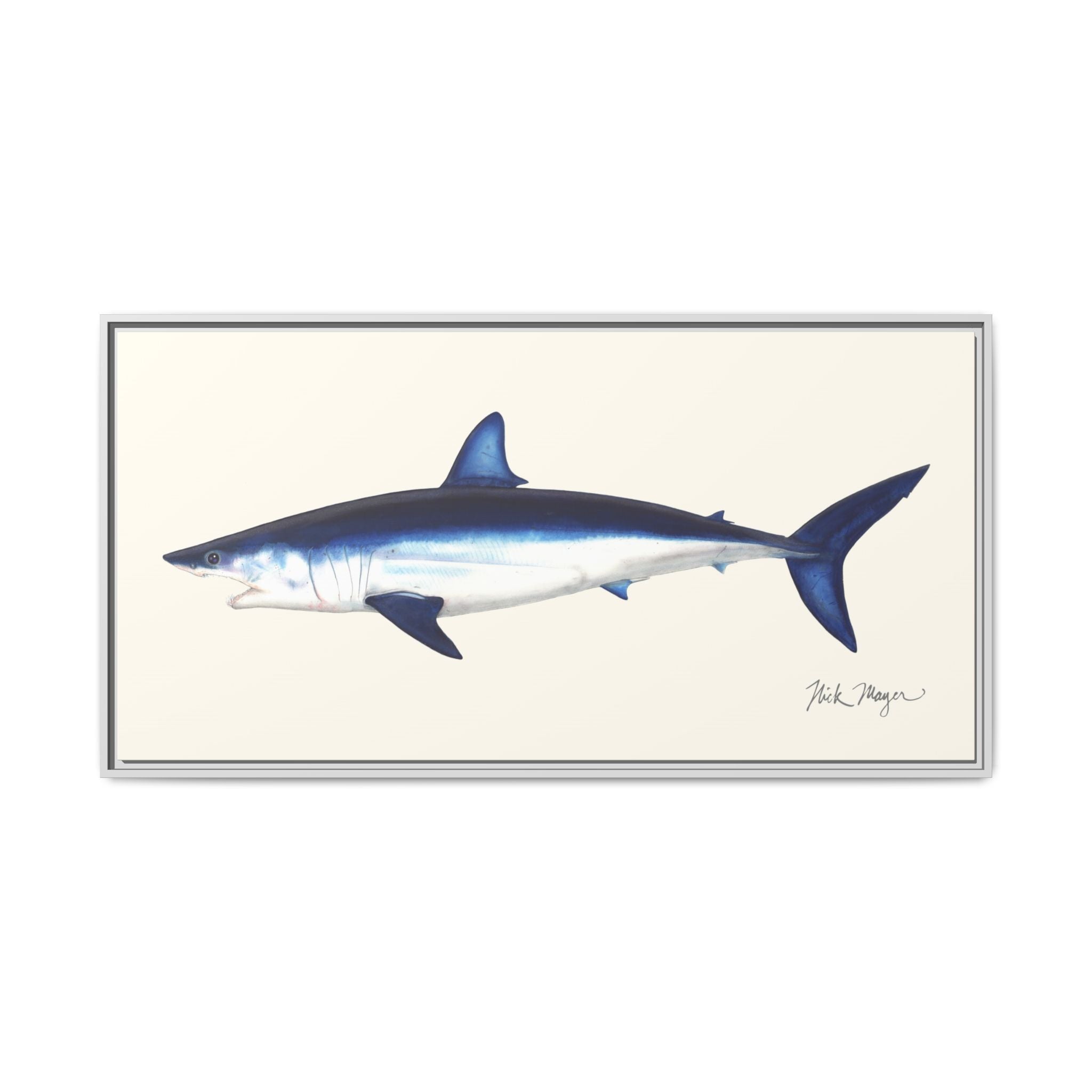 Mako Shark Framed Canvas Print Printify