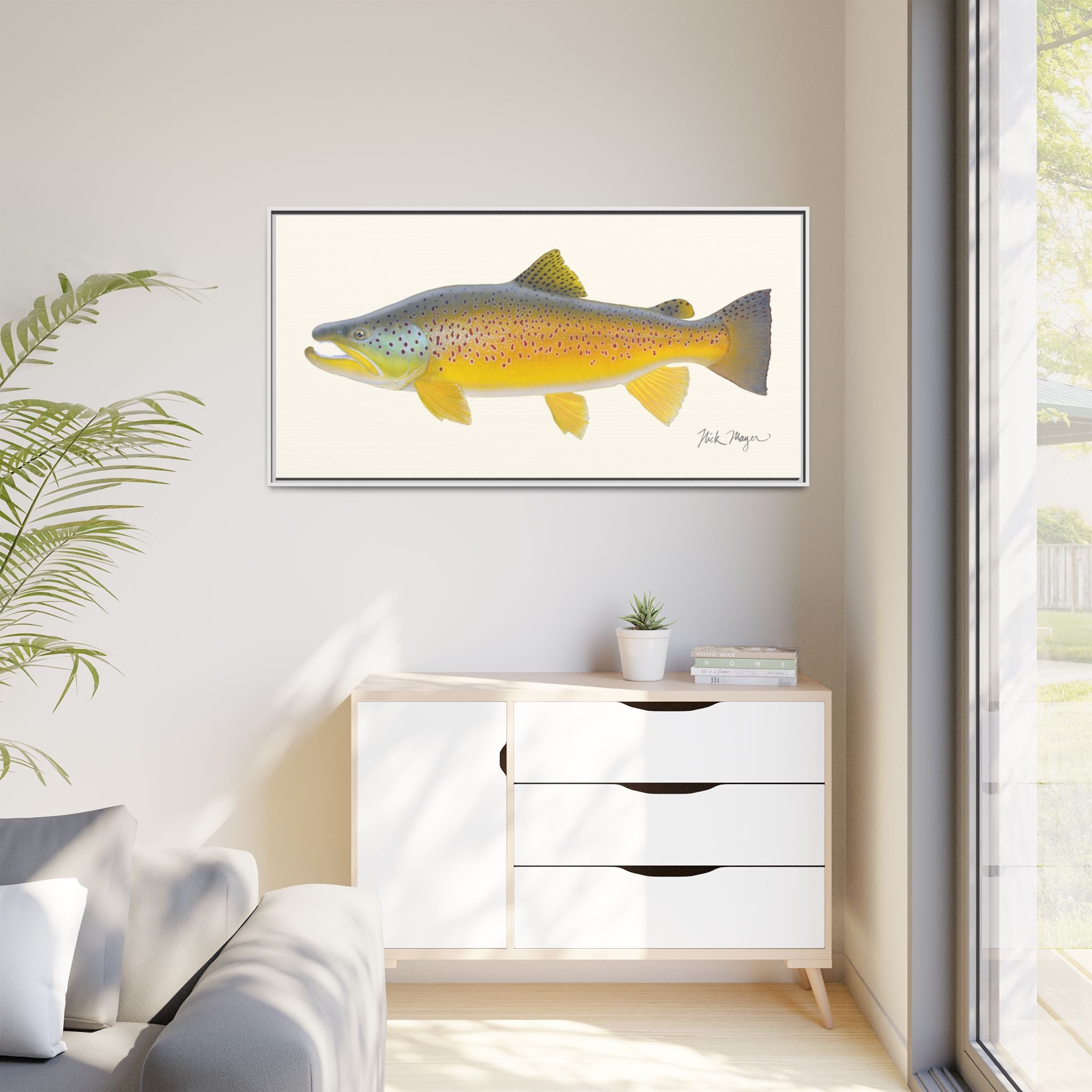 Brown Trout III Framed Canvas Print Printify