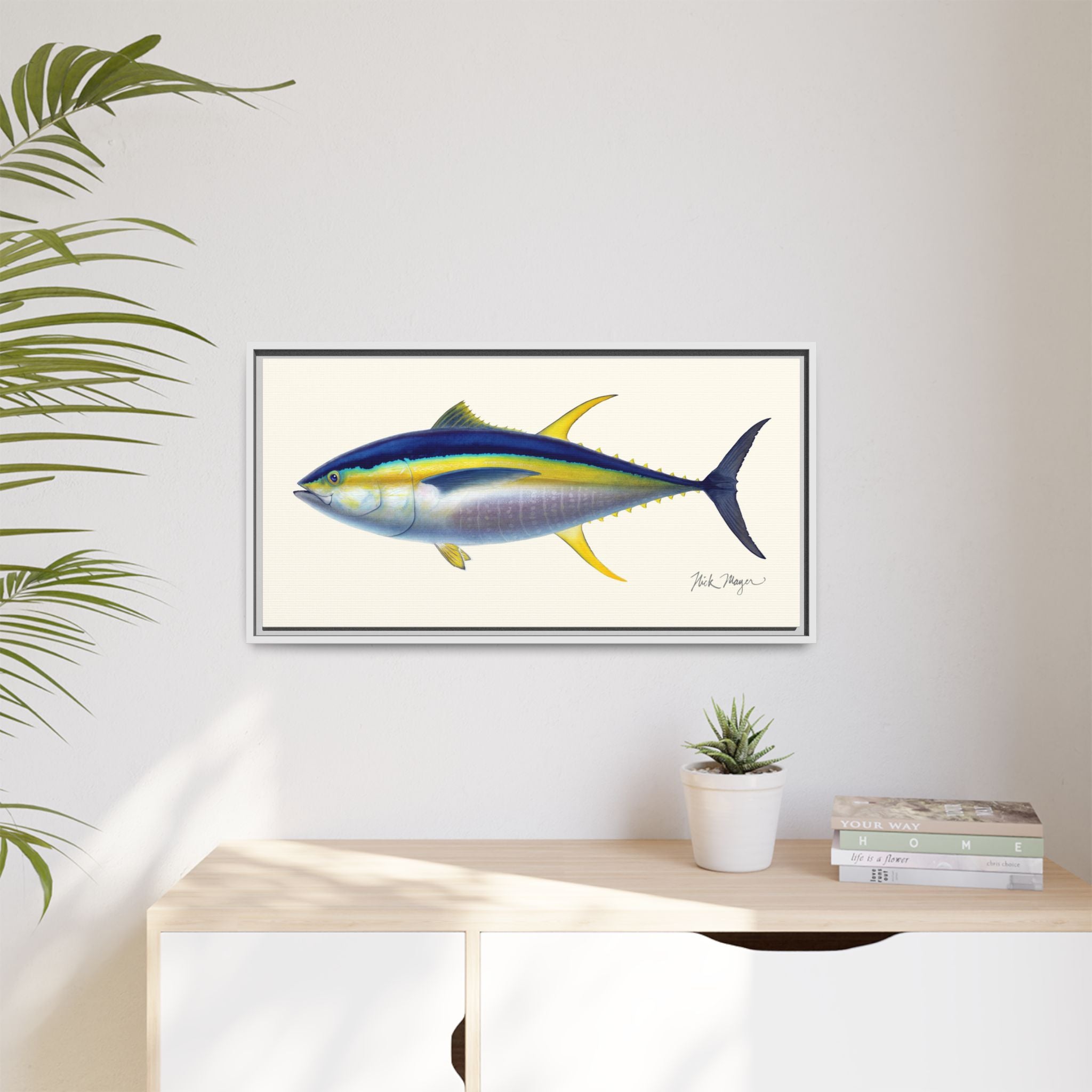 Yellowfin Tuna Framed Canvas Print Printify