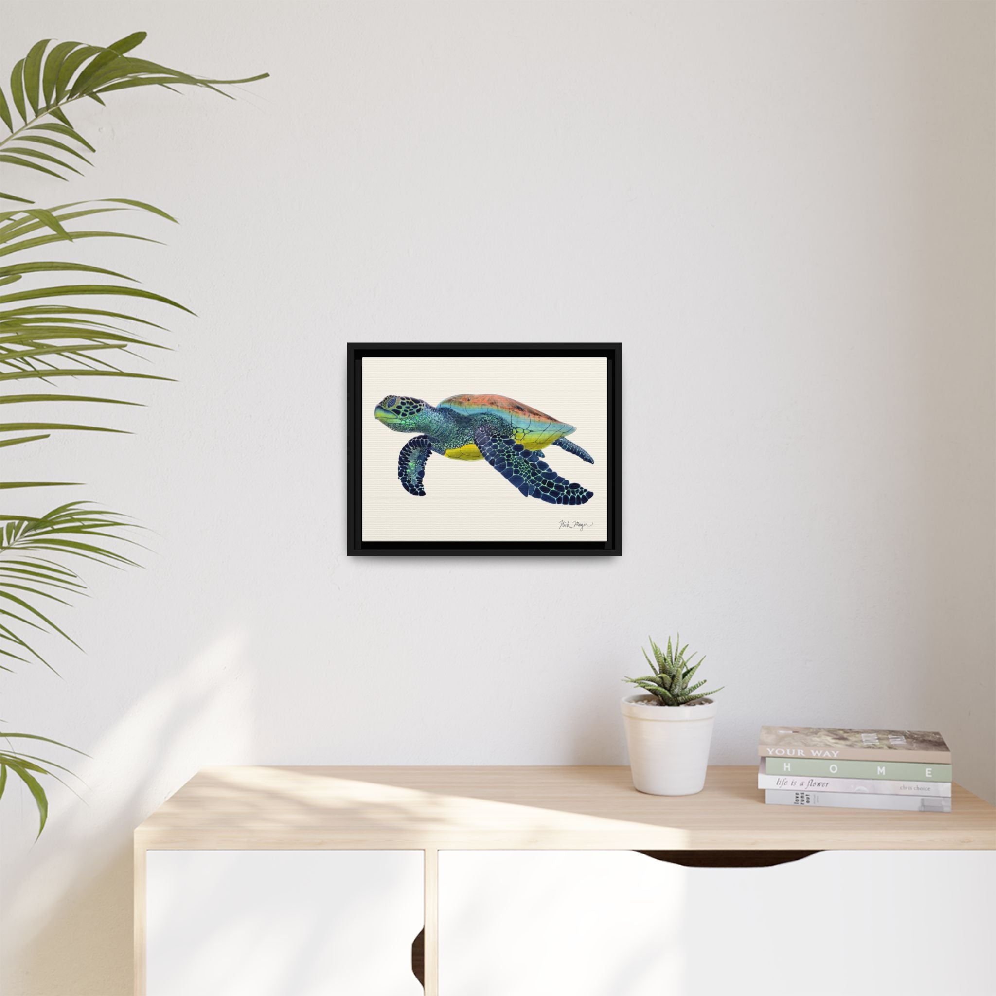 Green Sea Turtle II Framed Canvas Print