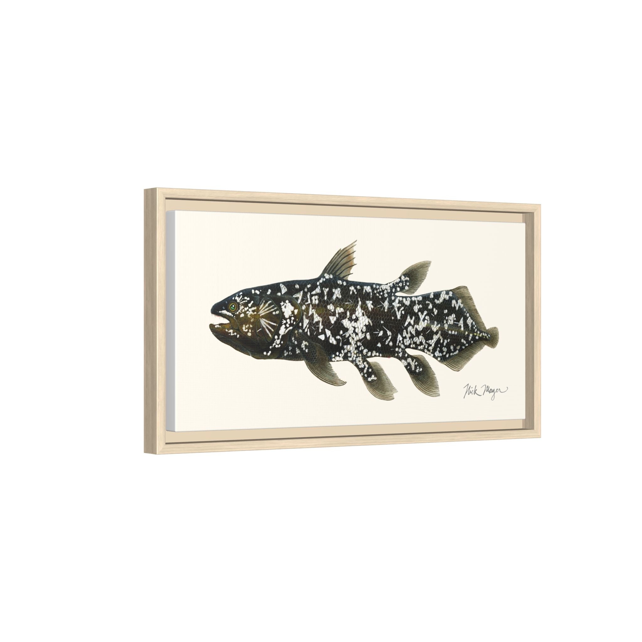Coelacanth Framed Canvas Print Printify