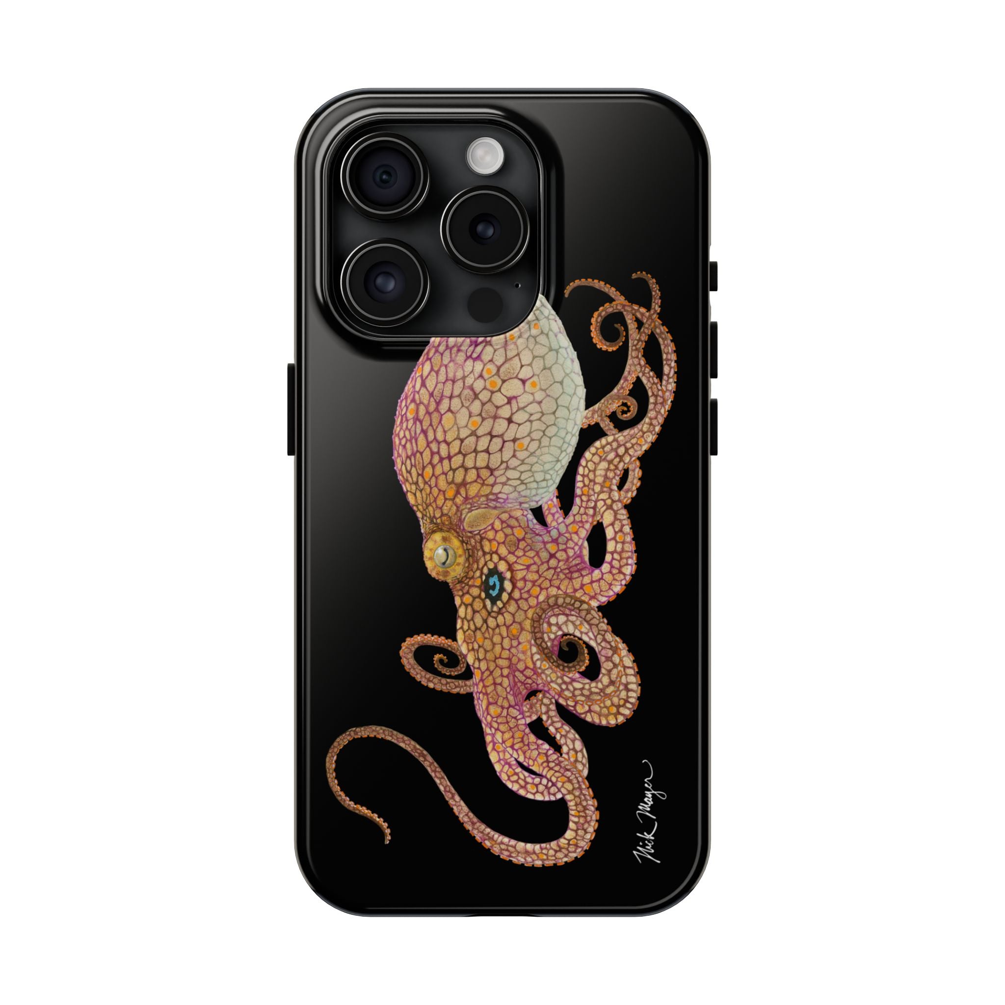 Two Spot Octopus Black Phone Case (iPhone)