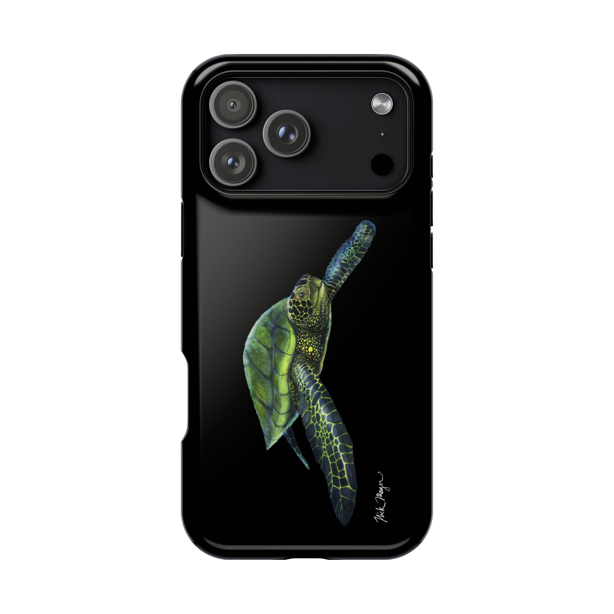 Green Sea Turtle MagSafe Black iPhone Case