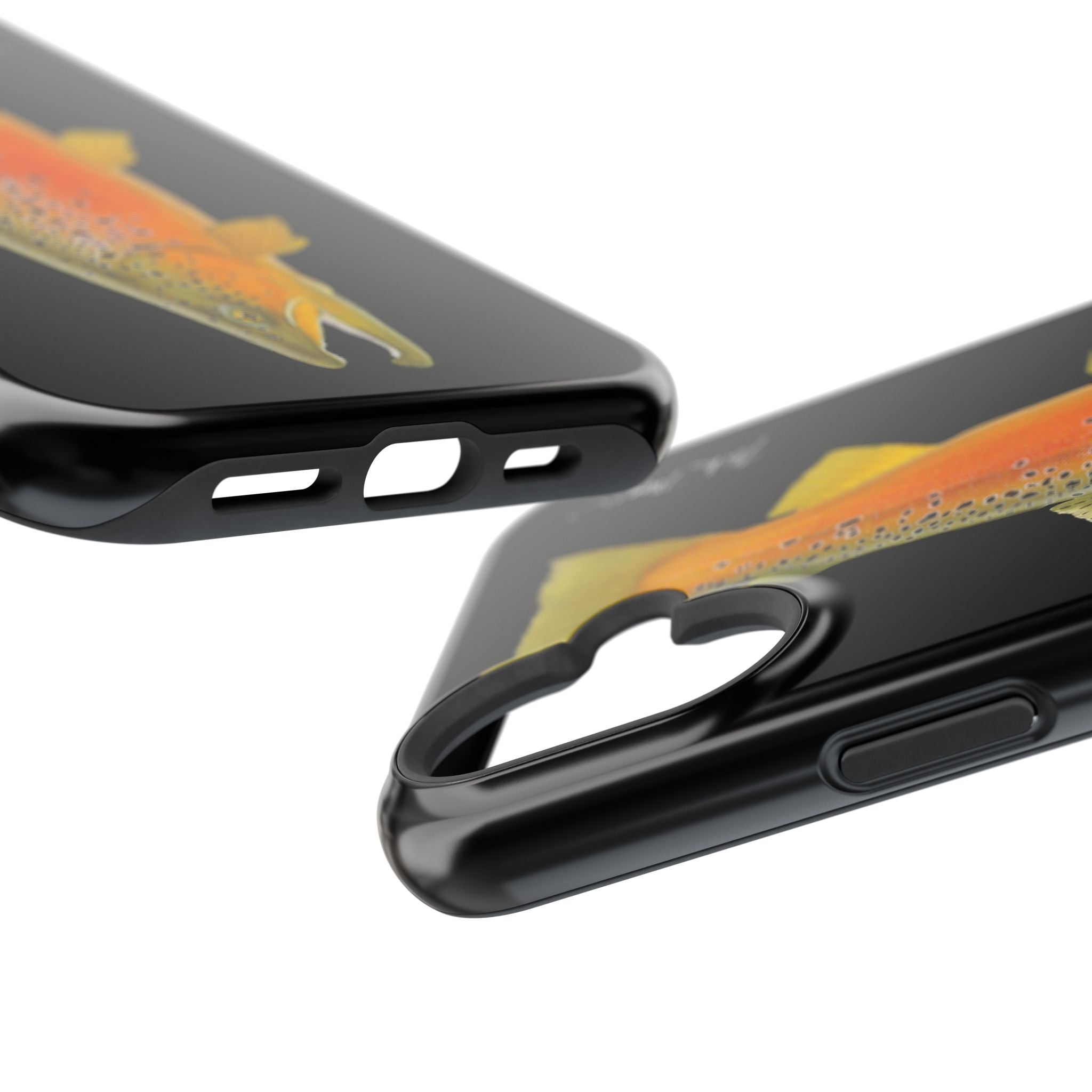 Brown Trout 2 Black MagSafe iPhone Case, NEW for Holiday 2025!