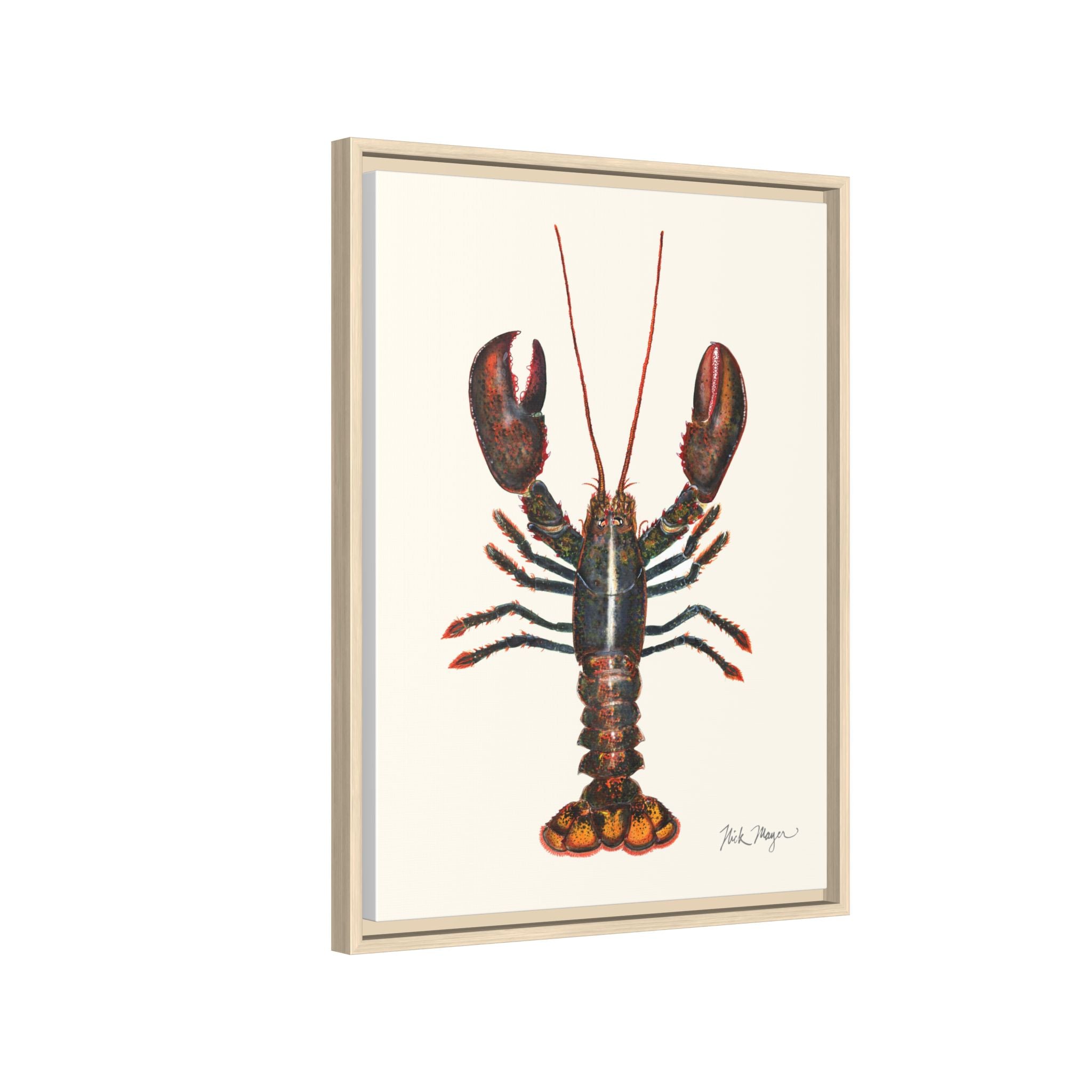 Northern Lobster Framed Canvas Print Printify