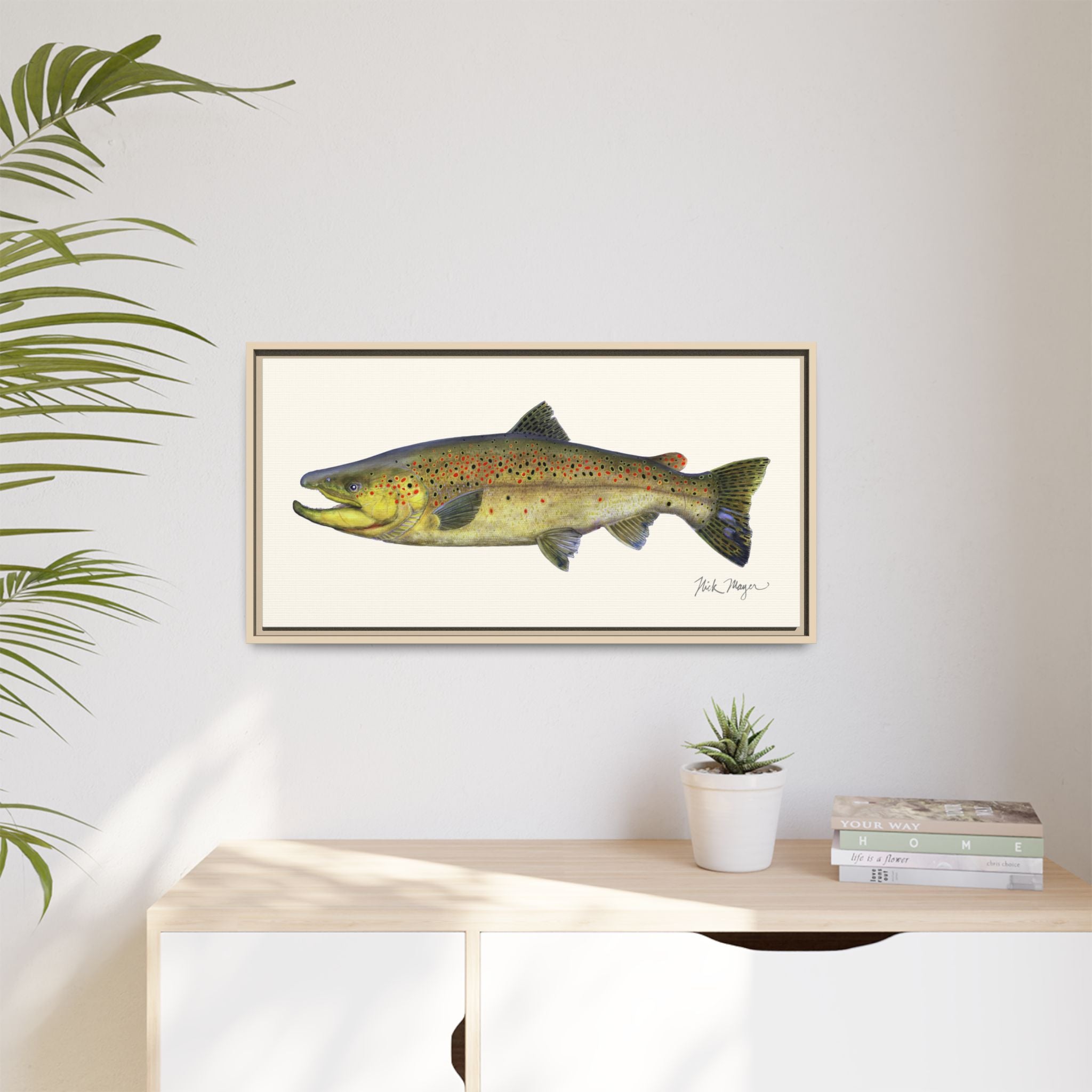 Brown Trout I Framed Canvas Print Printify