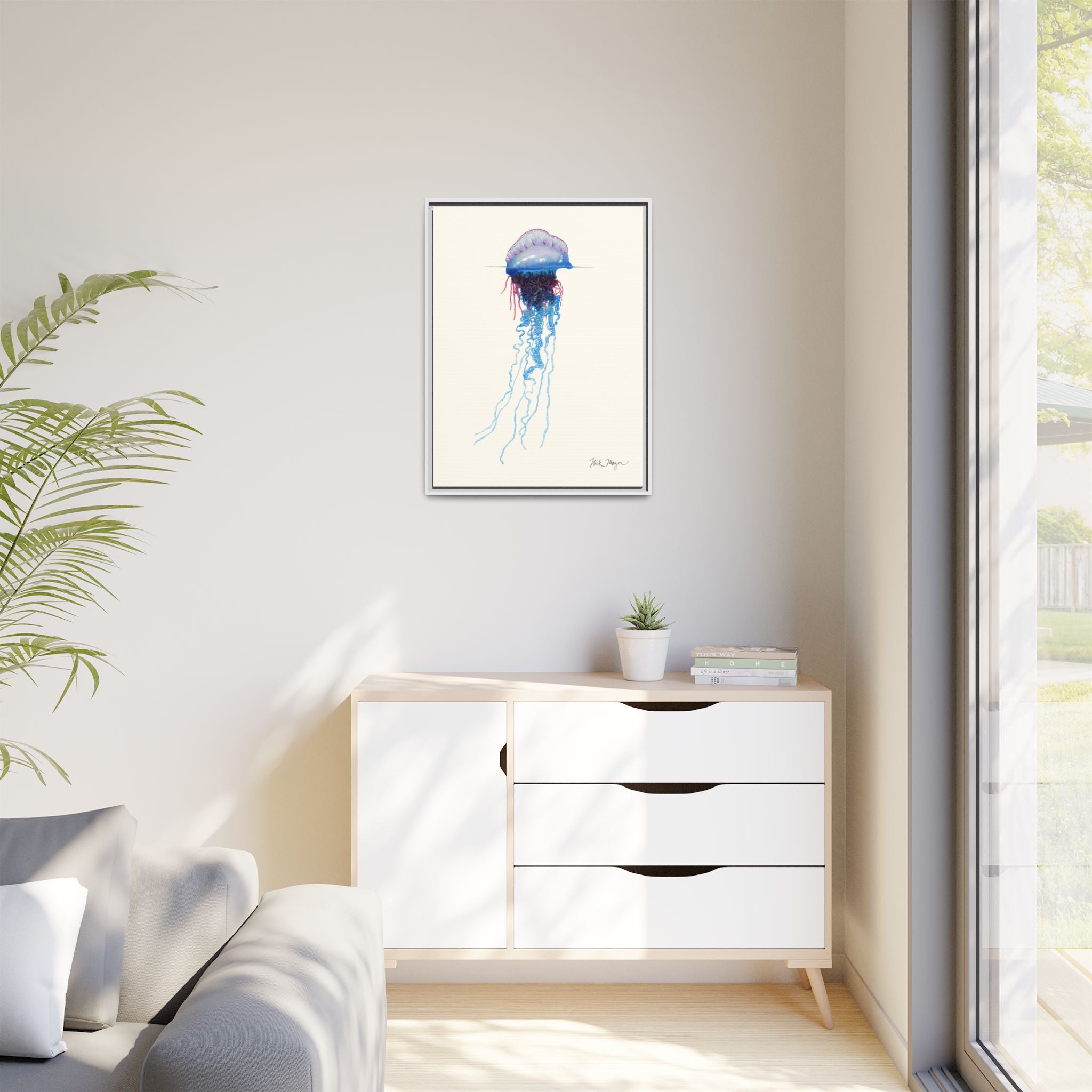 Portuguese Man O' War Framed Canvas Print Printify