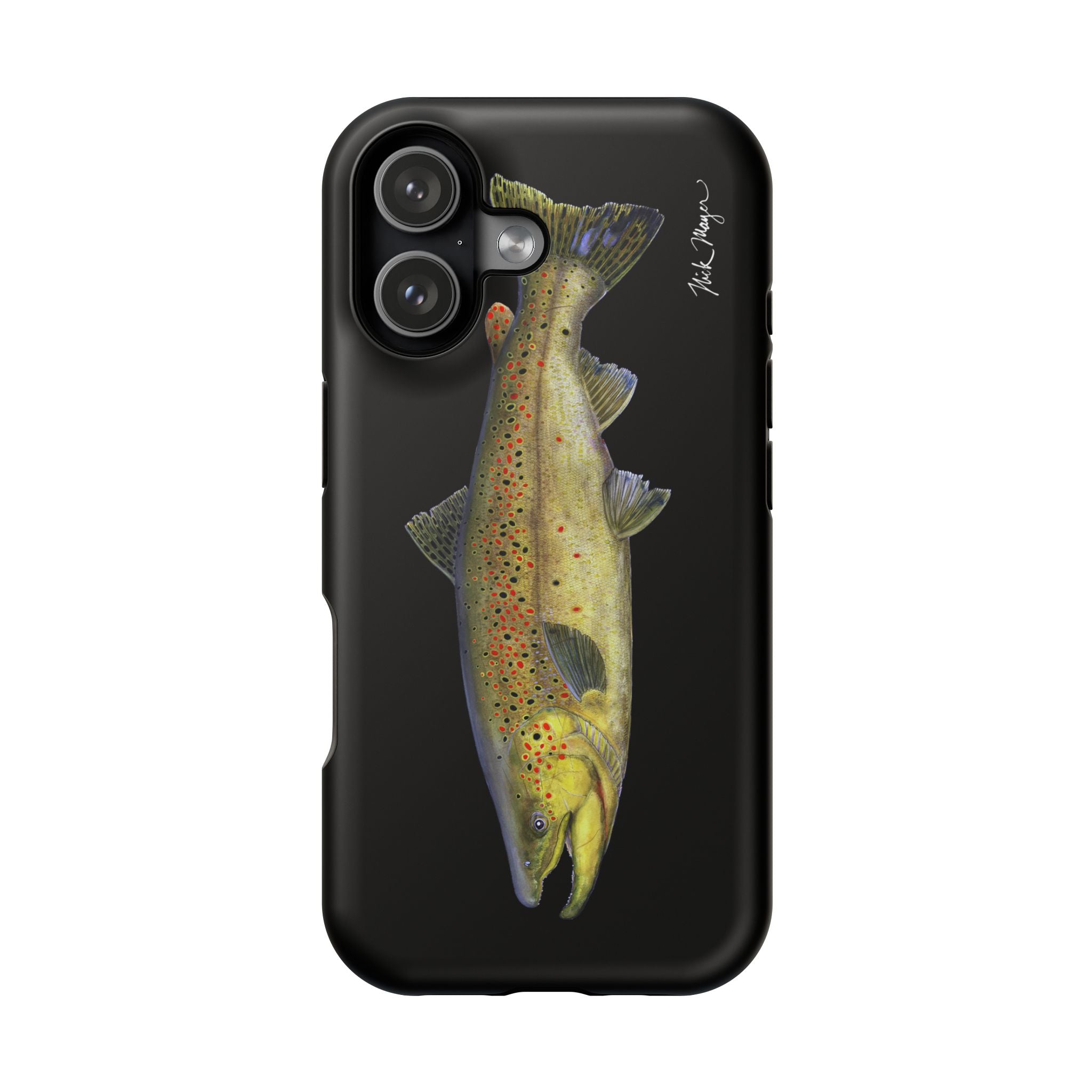 Brown Trout MagSafe Black iPhone Case