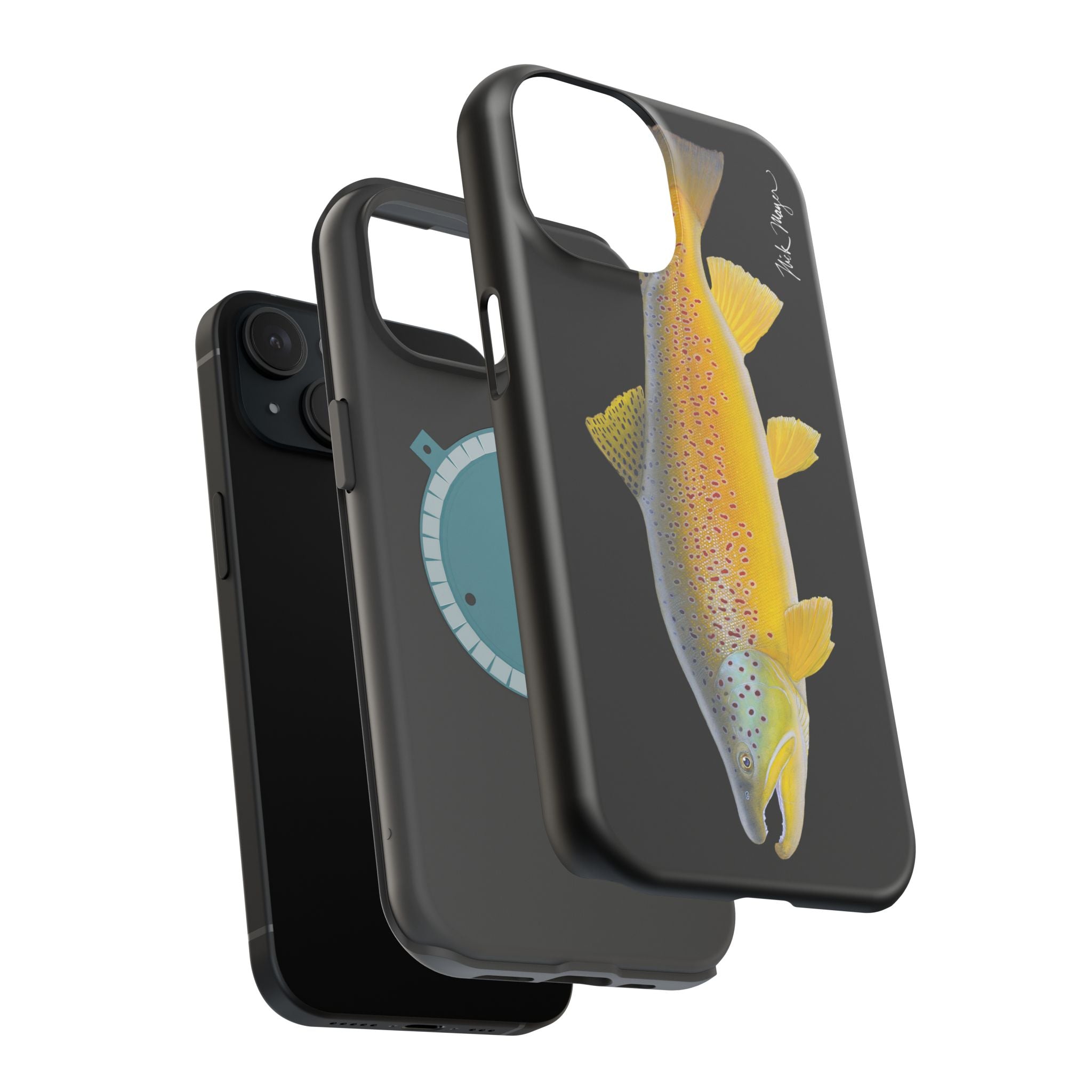 Brown Trout 3 Black MagSafe iPhone Case