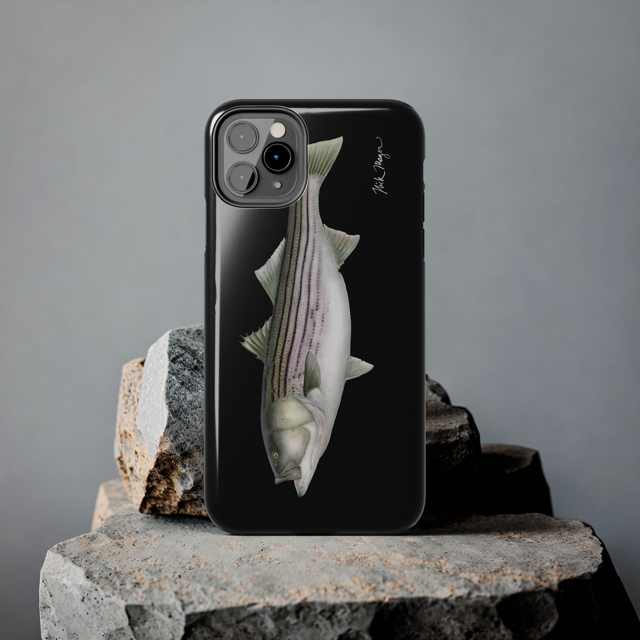 30 lb Striper - Black Phone Case (iPhone)
