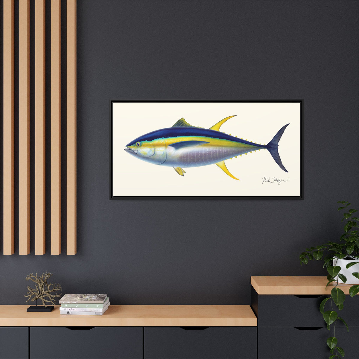 Yellowfin Tuna Framed Canvas Print Printify