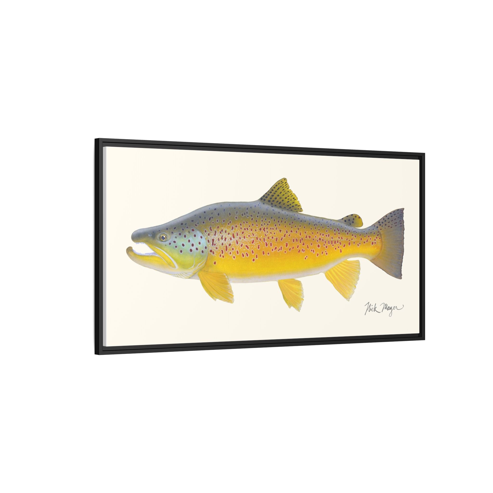 Brown Trout III Framed Canvas Print Printify