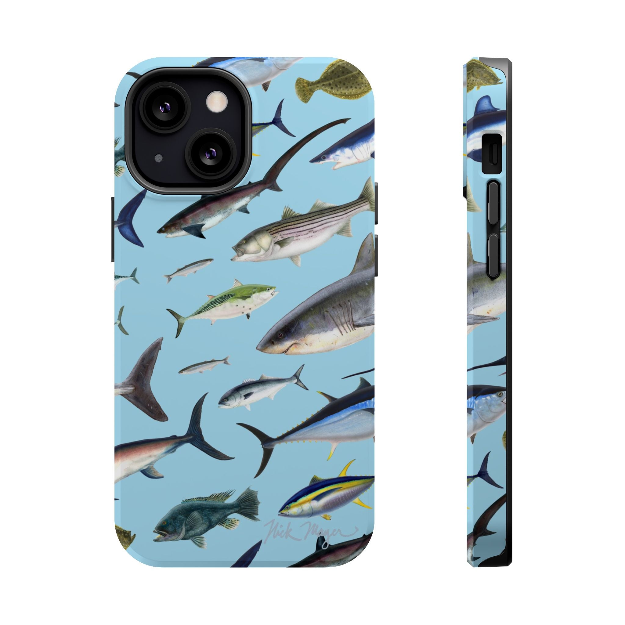 New England Fish Blue MagSafe iPhone Case