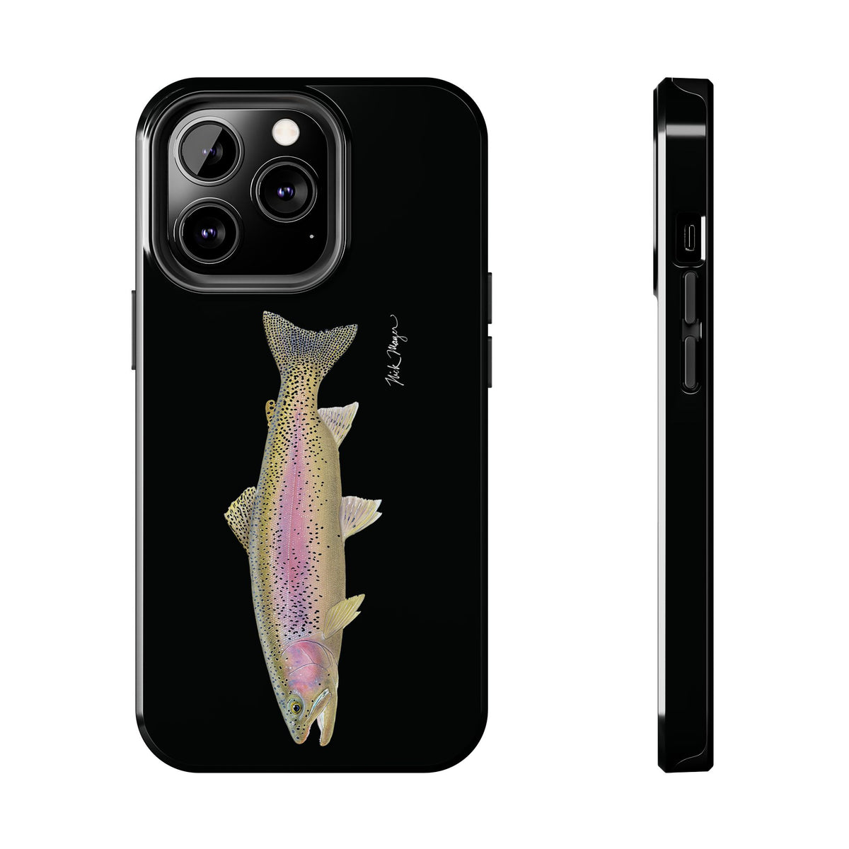 Rainbow Trout 3 Black iPhone Case Printify