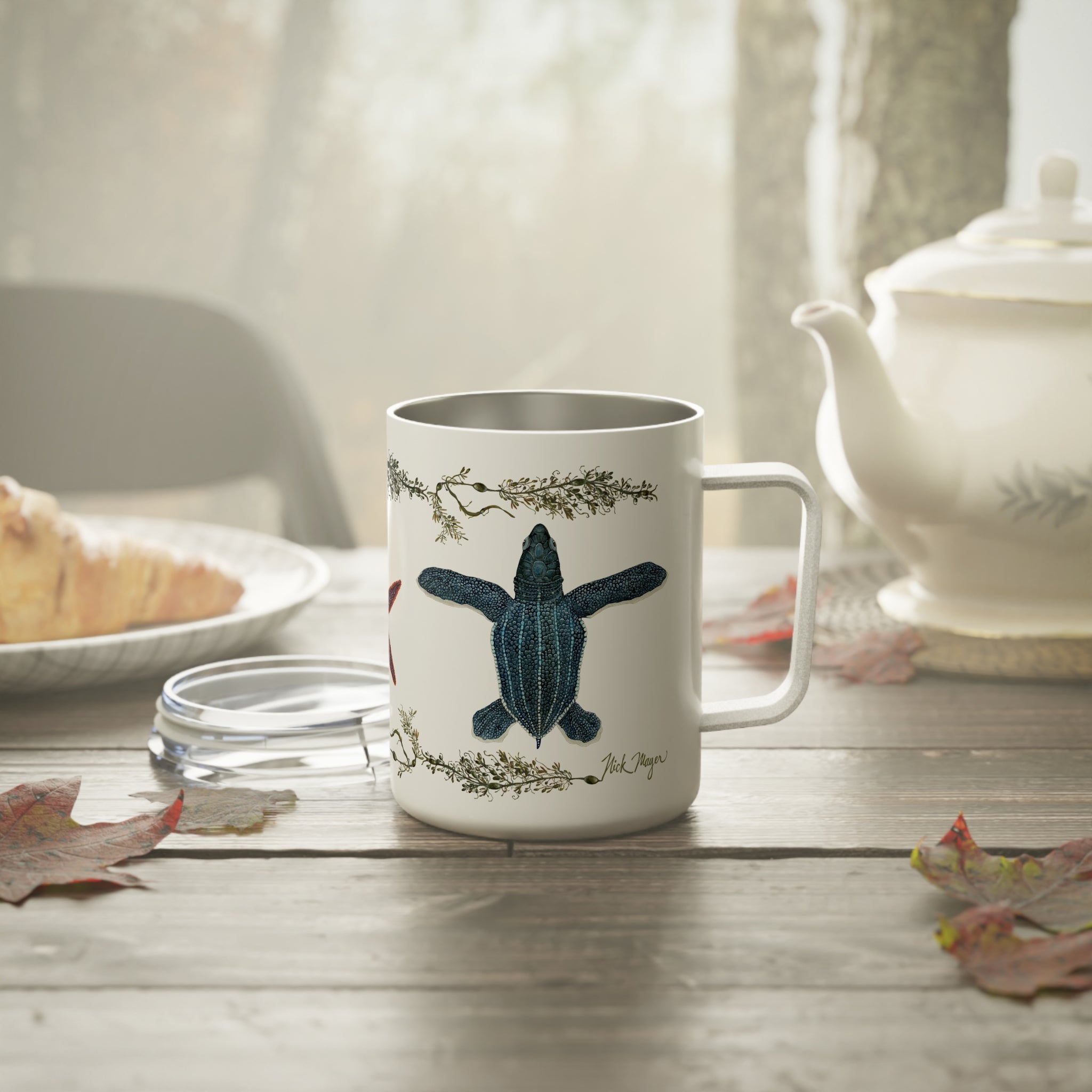 Leatherback Sea Turtle Steel Insulated Mug, 10oz