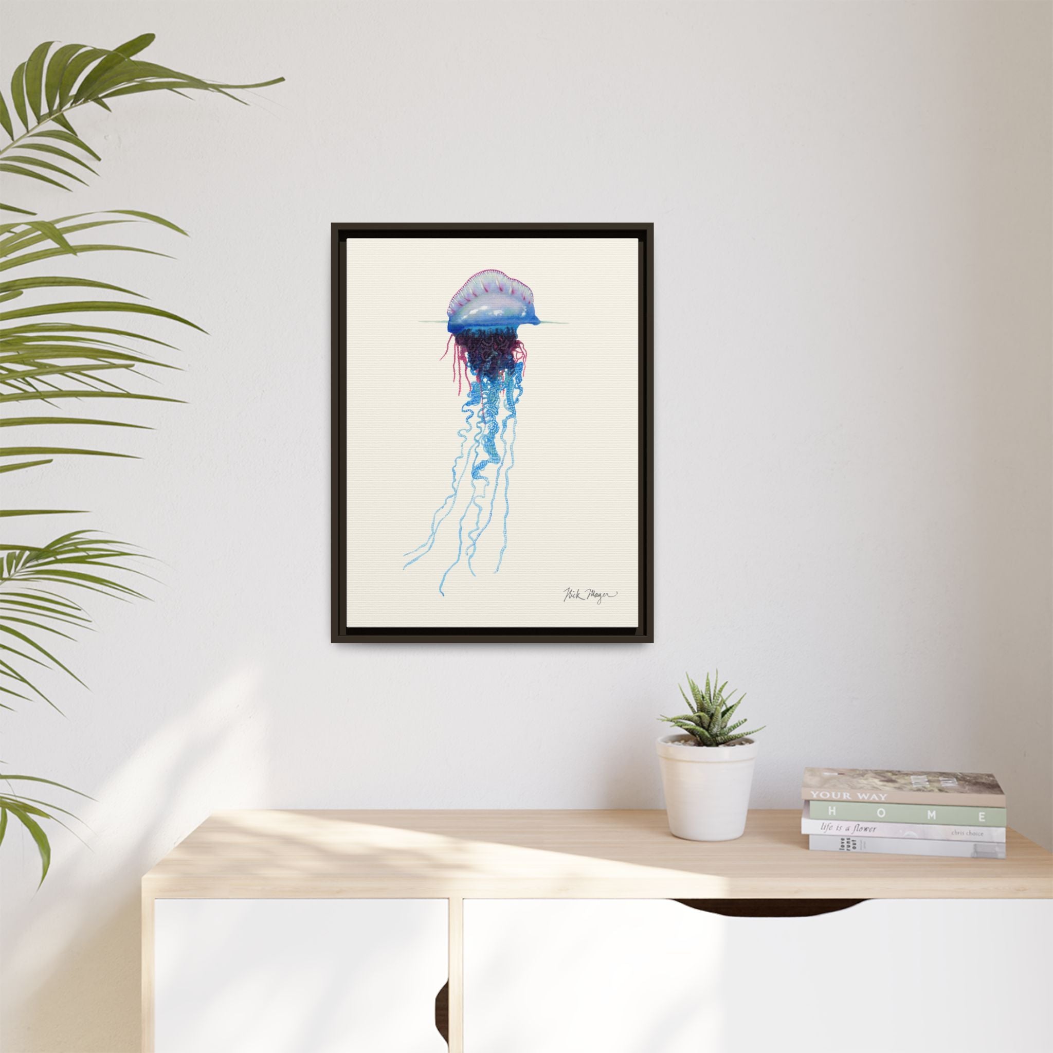 Portuguese Man O' War Framed Canvas Print Printify