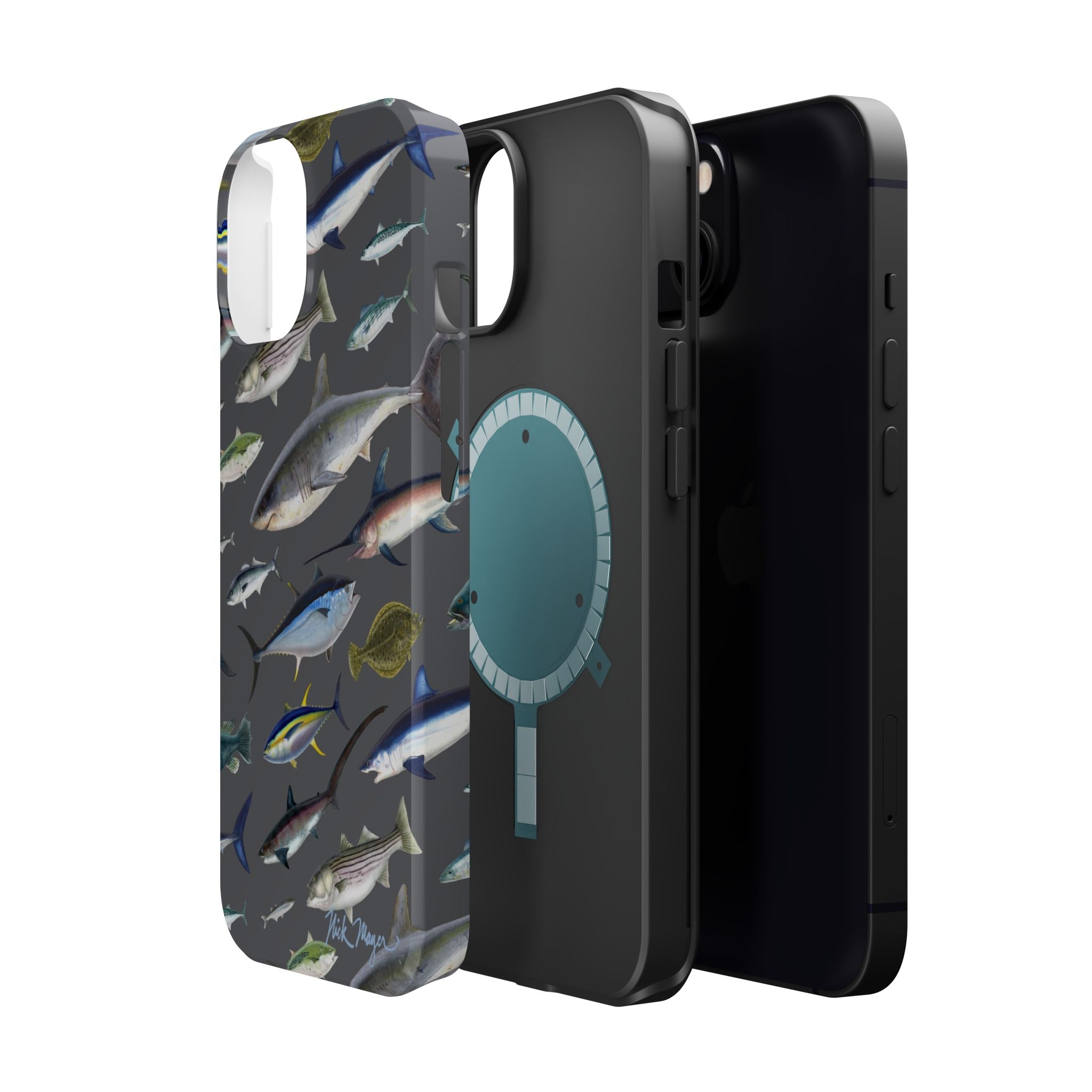 New England Offshore Fish Grey MagSafe iPhone Case