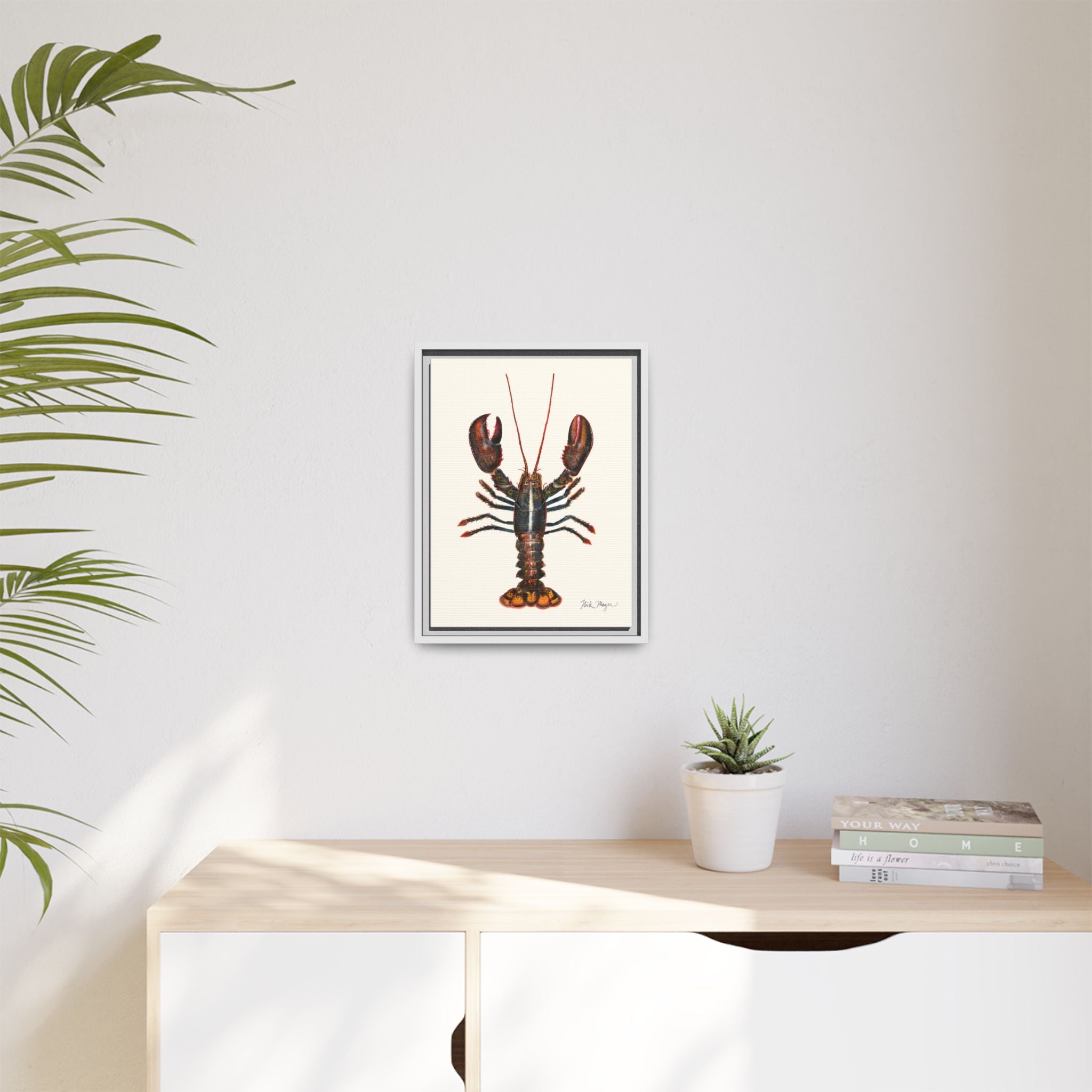 Northern Lobster Framed Canvas Print Printify