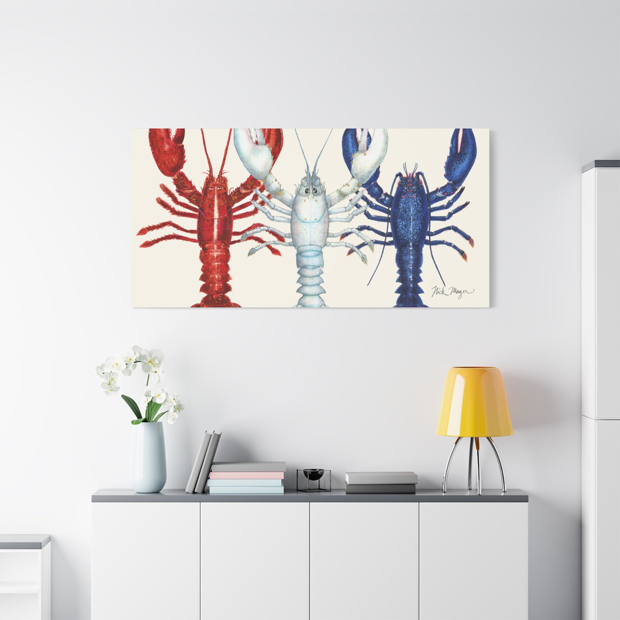 American Lobsters Trio Canvas Print Printify
