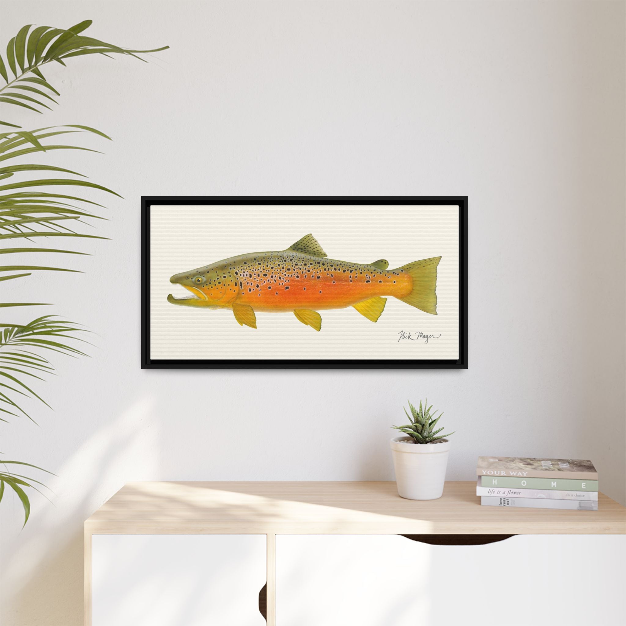 Brown Trout II Framed Canvas Print Printify