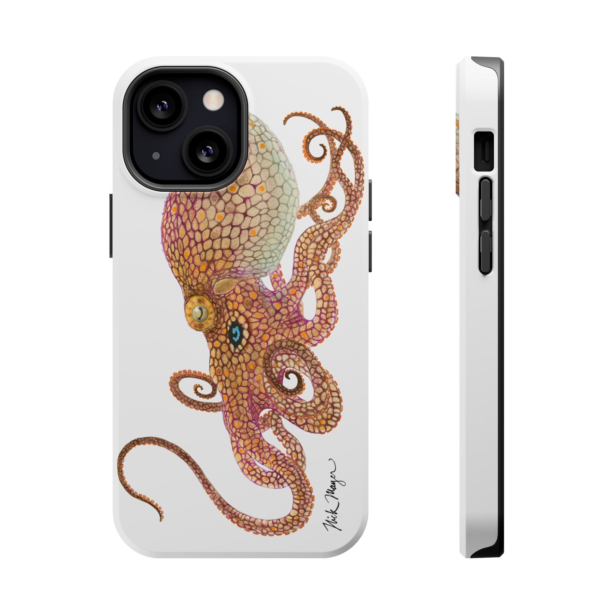 Two Spot Octopus MagSafe White iPhone Case