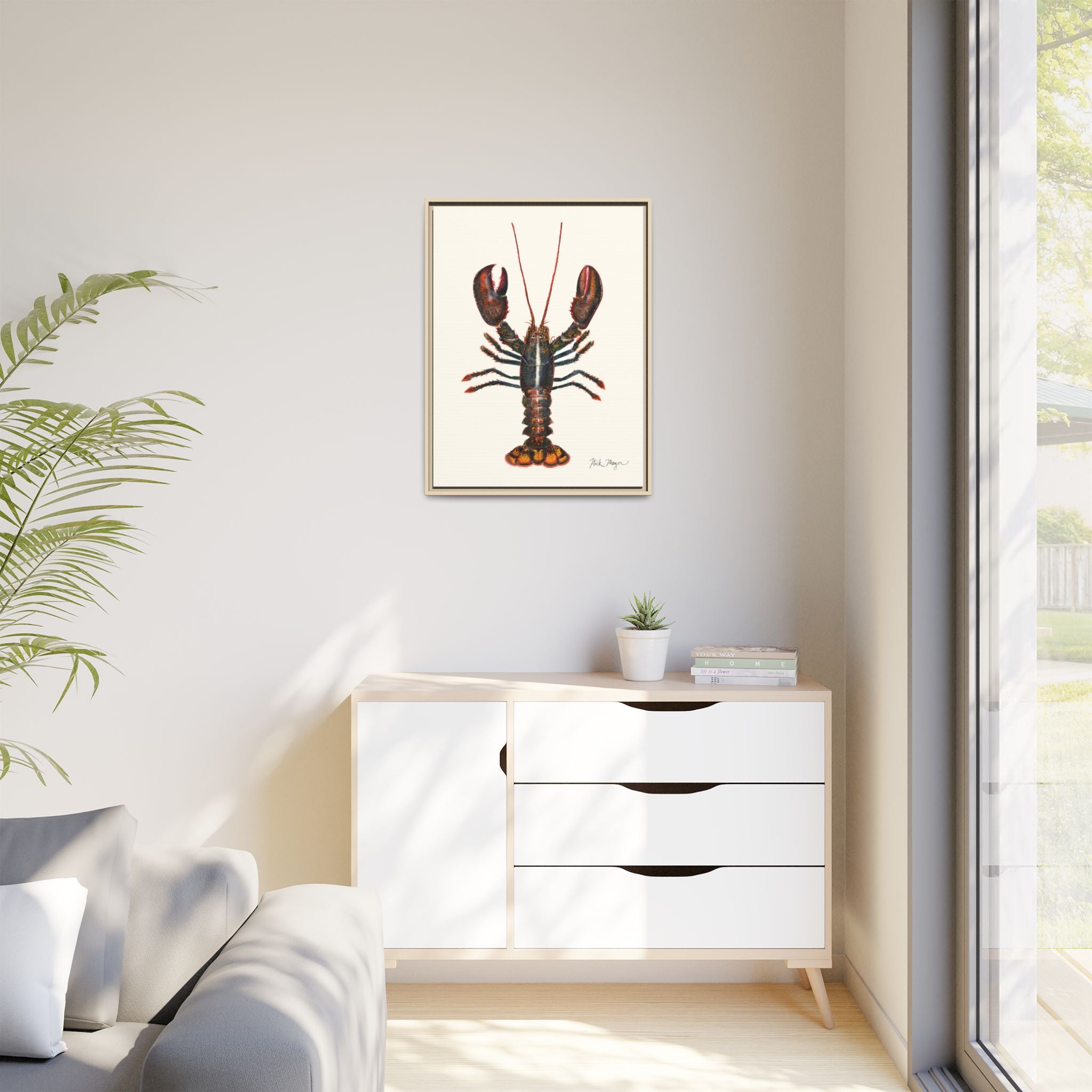 Northern Lobster Framed Canvas Print Printify