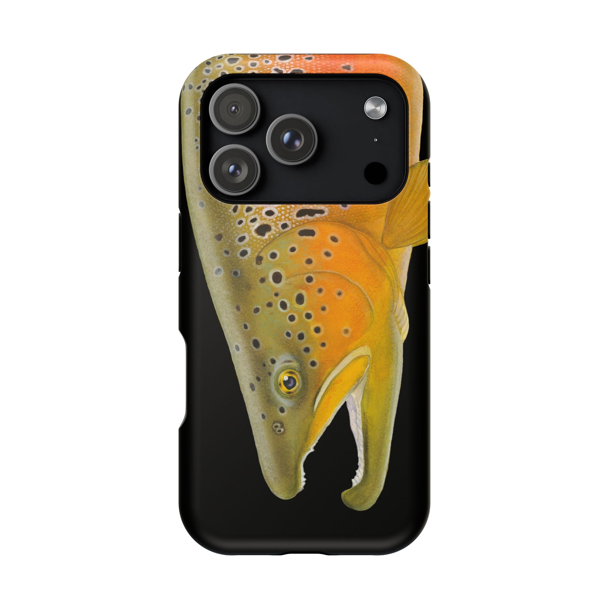 Brown Trout 2 Black MagSafe iPhone Case
