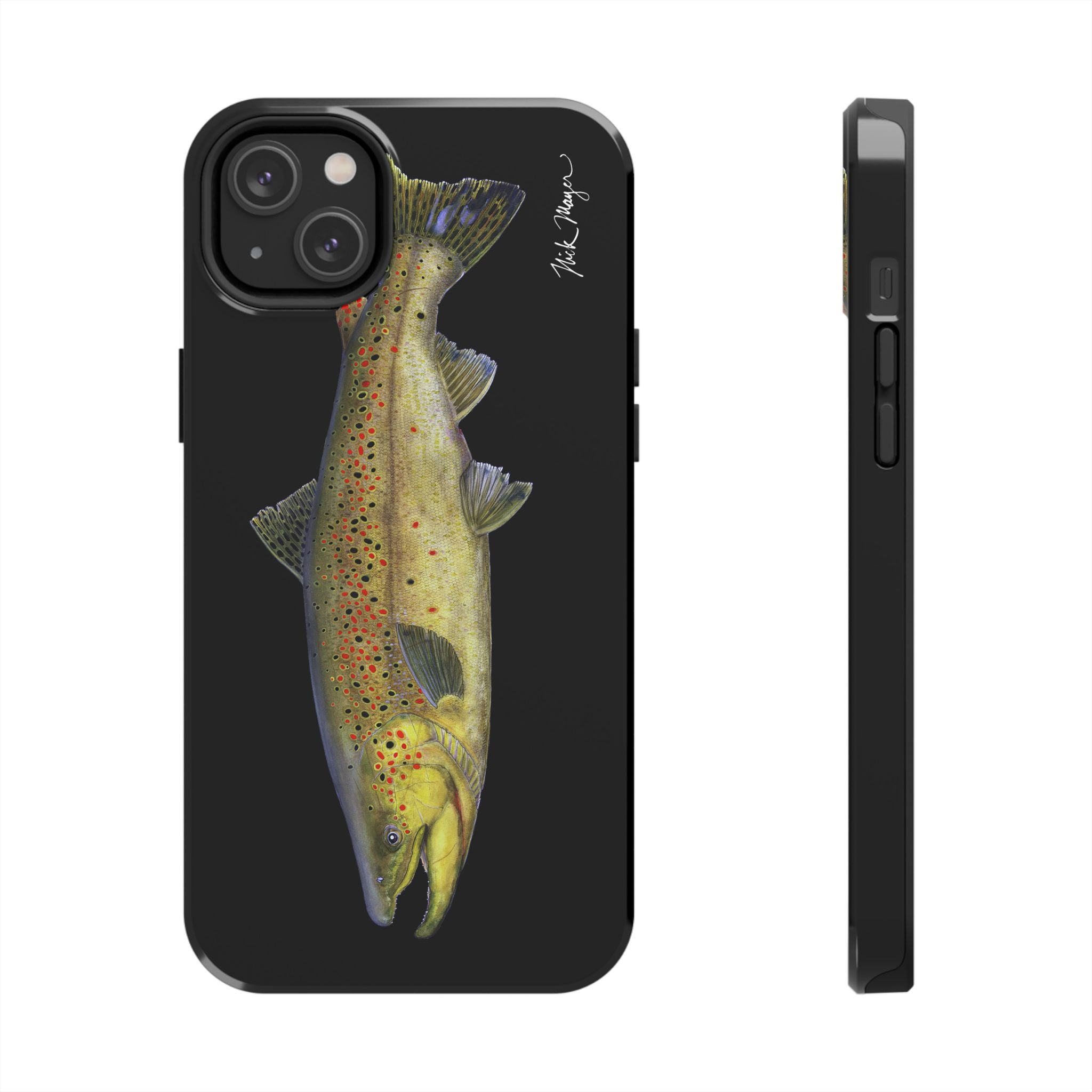 Brown Trout Black Phone Case (iPhone)