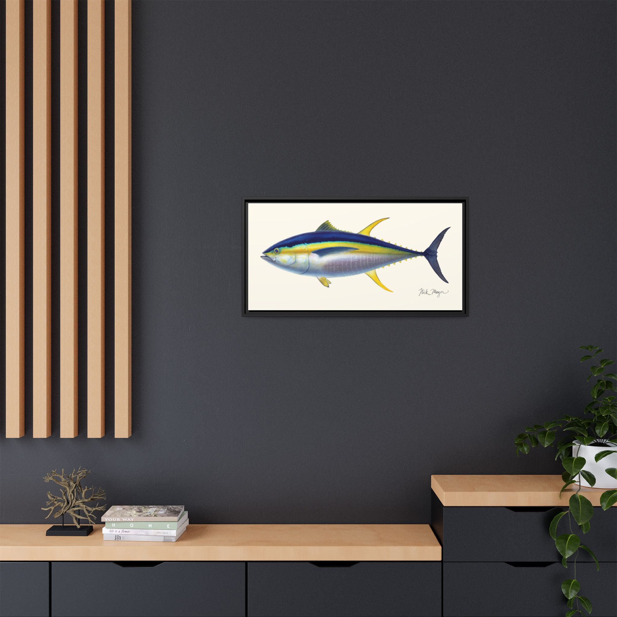 Yellowfin Tuna Framed Canvas Print Printify