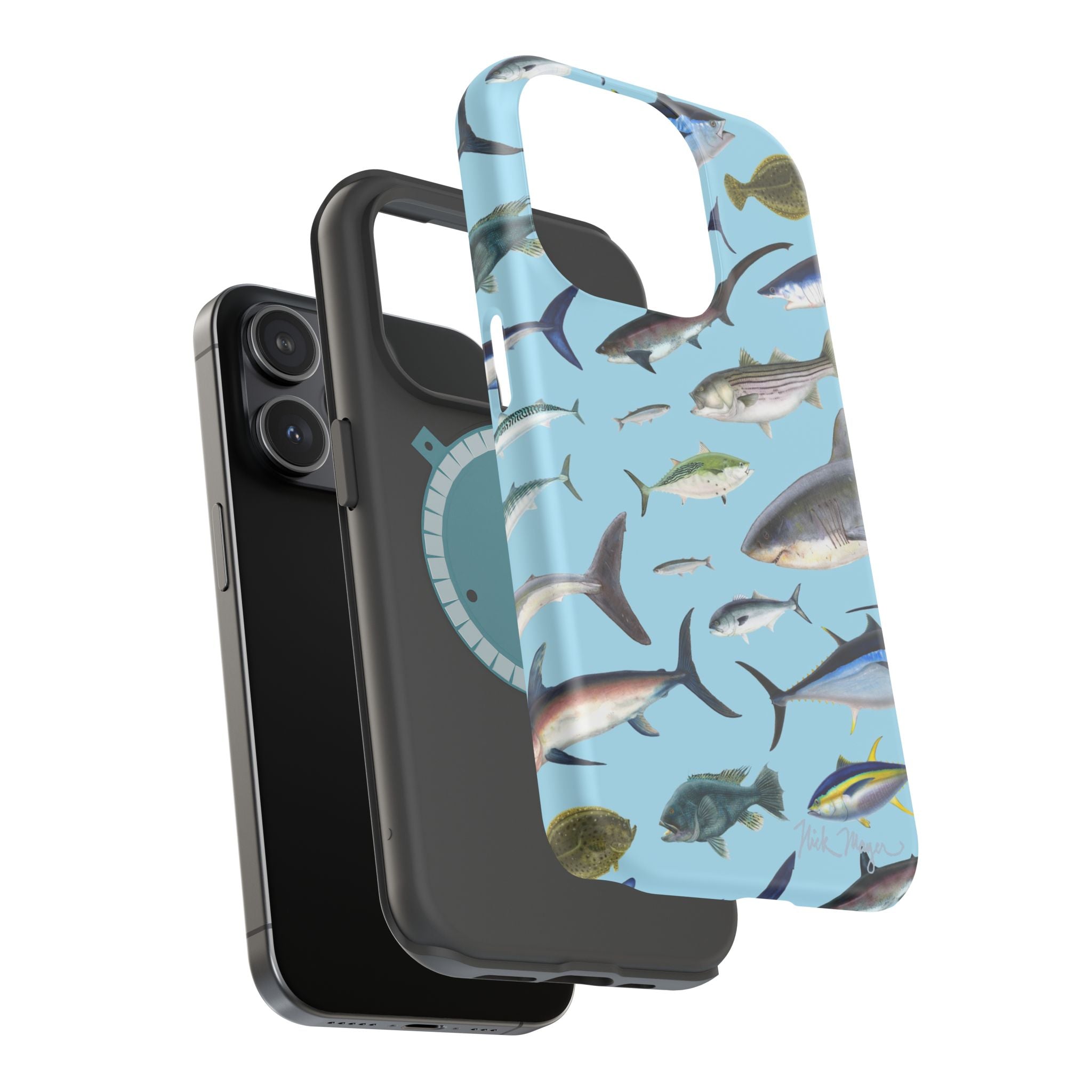 New England Fish Blue MagSafe iPhone Case