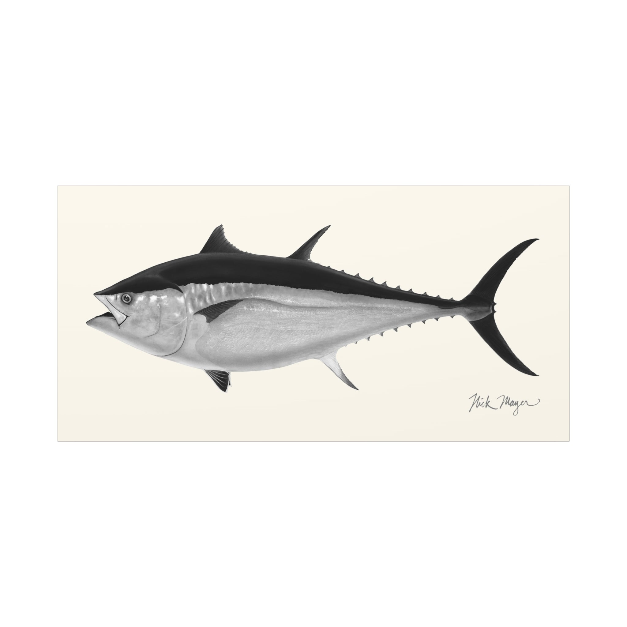 Black and White Giant Bluefin Tuna II Canvas Print